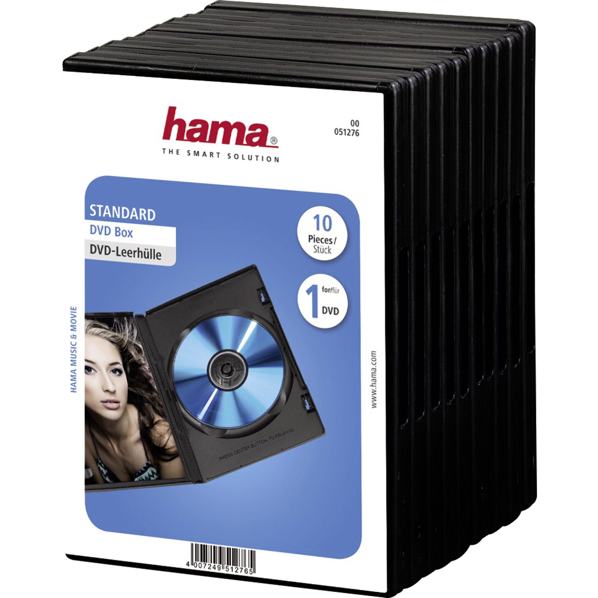 1x10 Hama DVD-Jewel Case black 51276