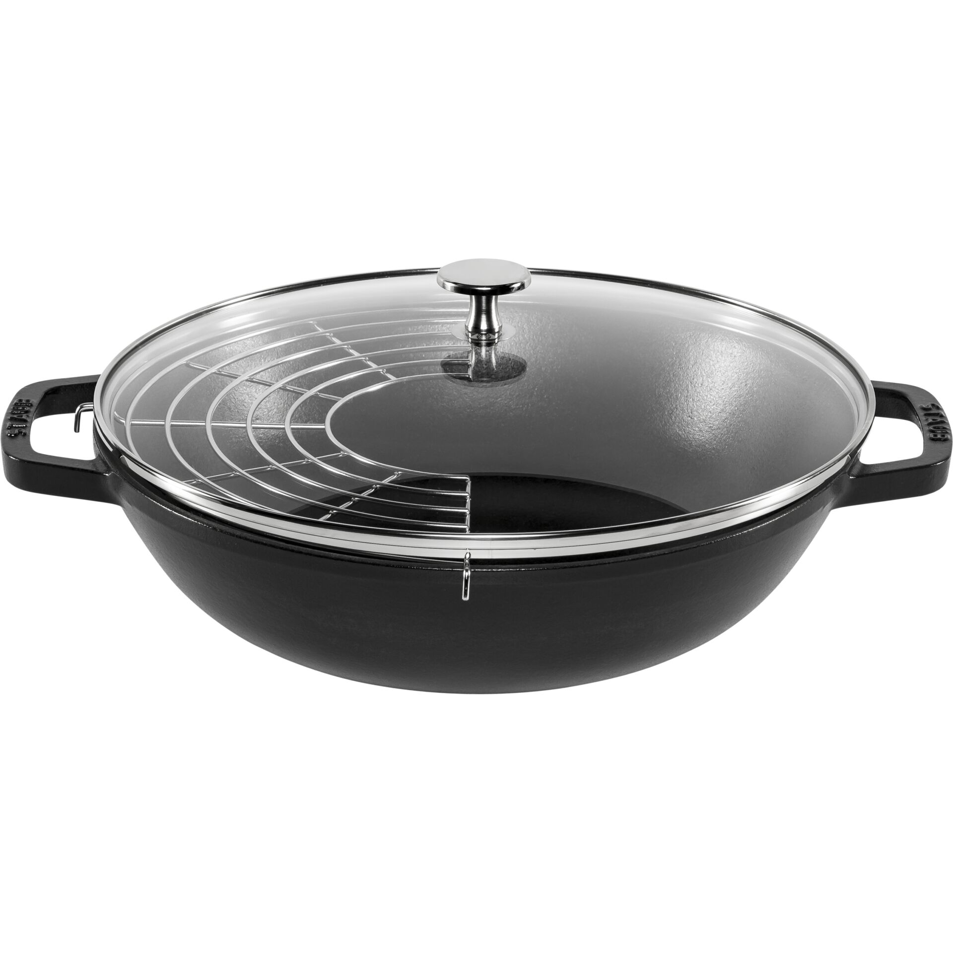 Staub Wok 30 cm with Lid Cast Iron, black