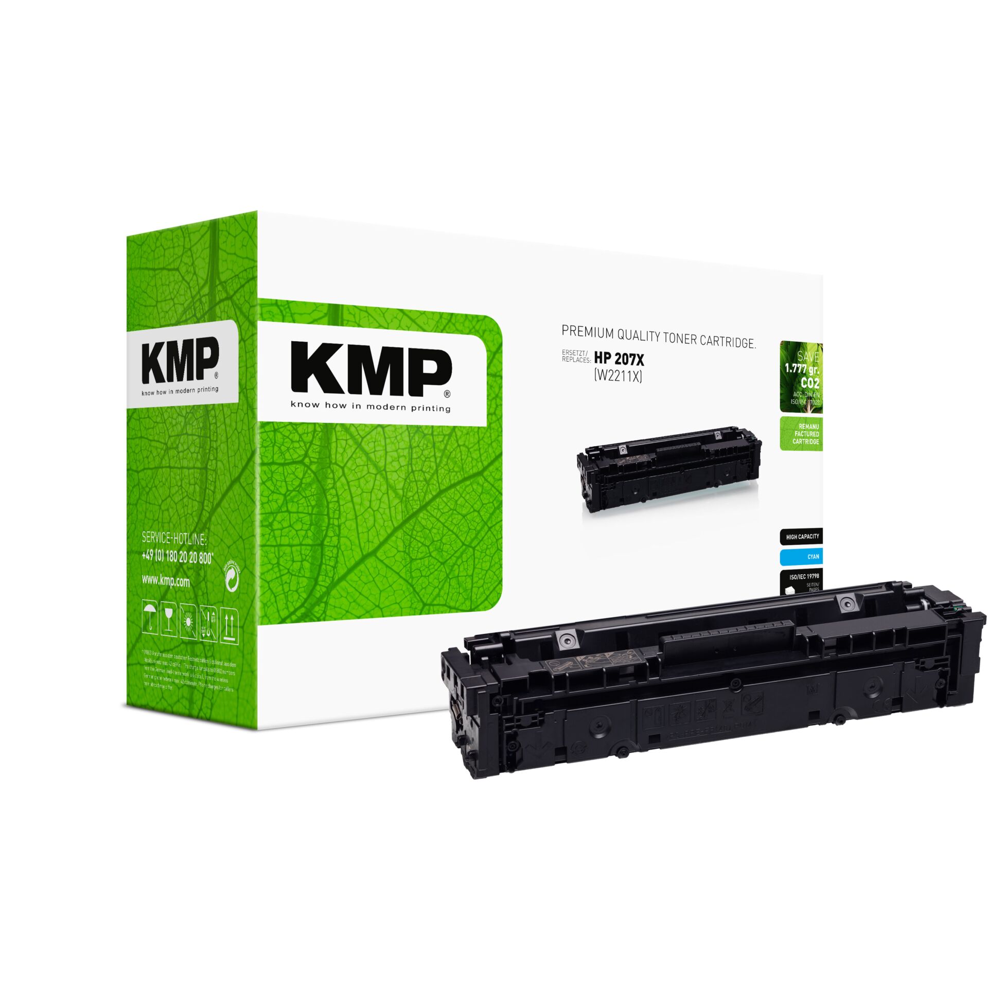 KMP Toner cyan comp.with HP W 2211 X No. 207 X