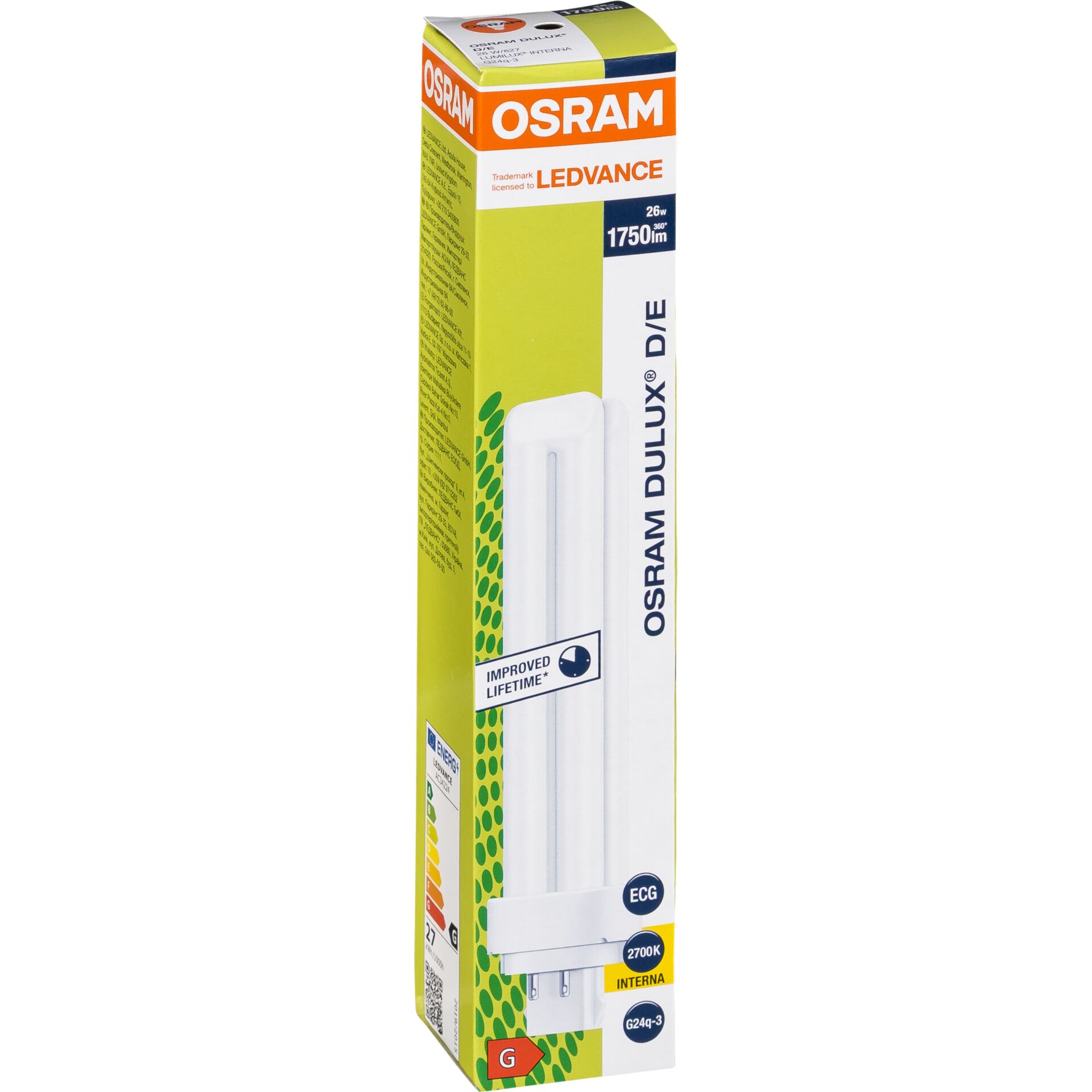 Osram DULUX D/E Energy-saving Lamp 26W/827 G24Q-3 FS1