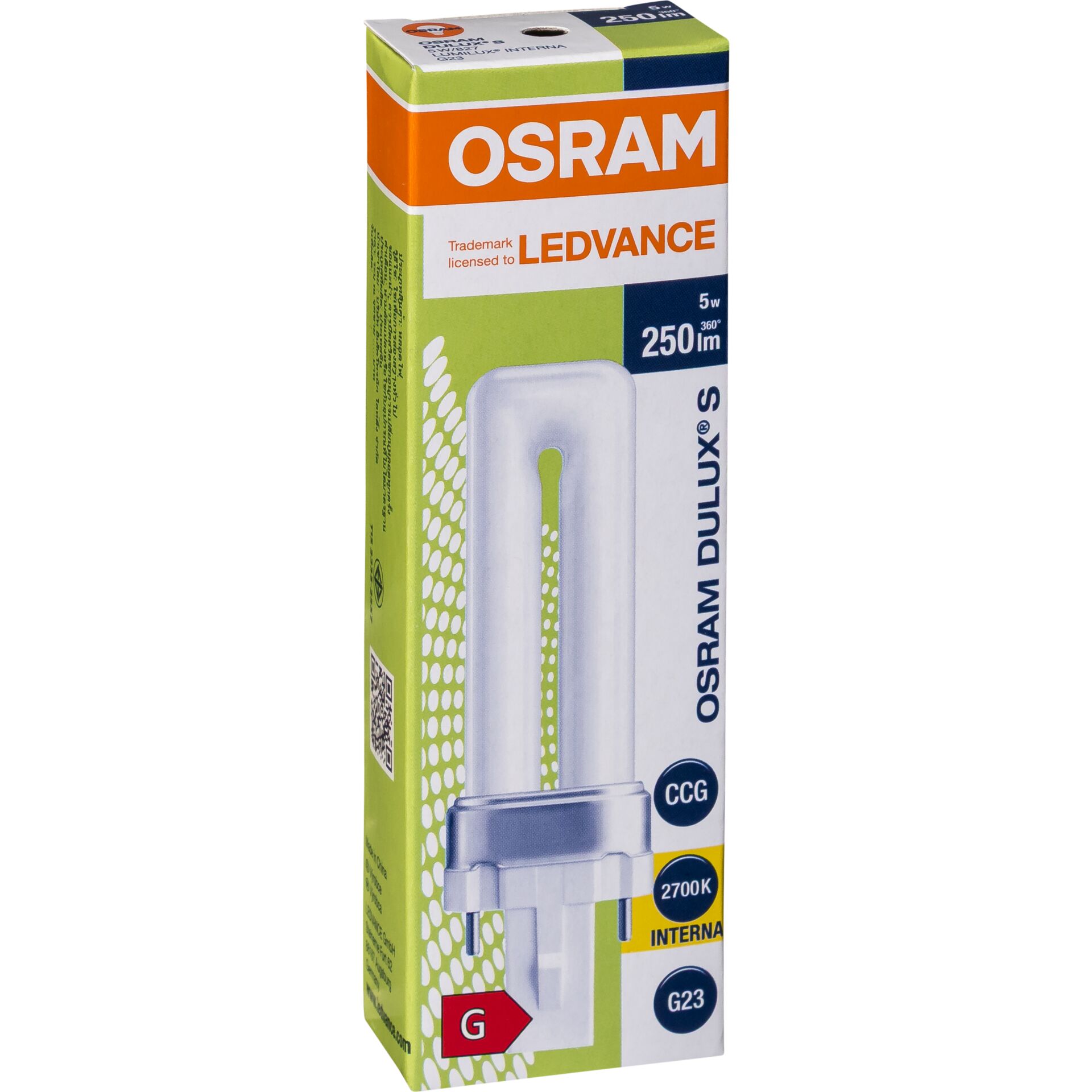 Osram DULUX S Energy-saving Lamp 5W/827 G23 FS1
