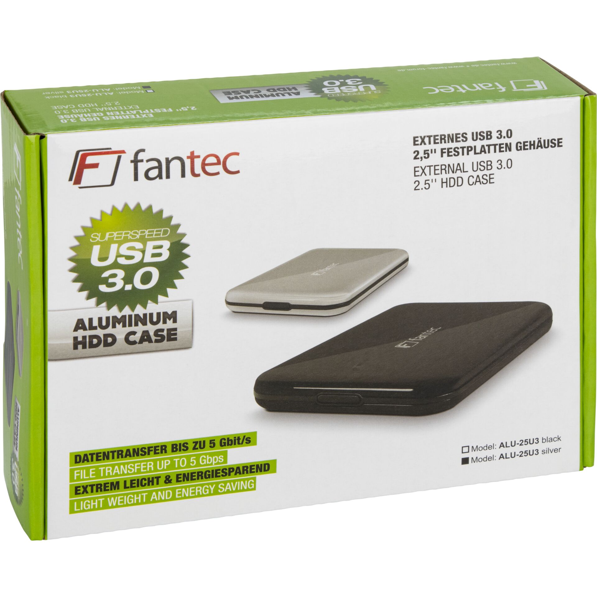 FANTEC ALU-25U3 silver 2,5 USB 3.0