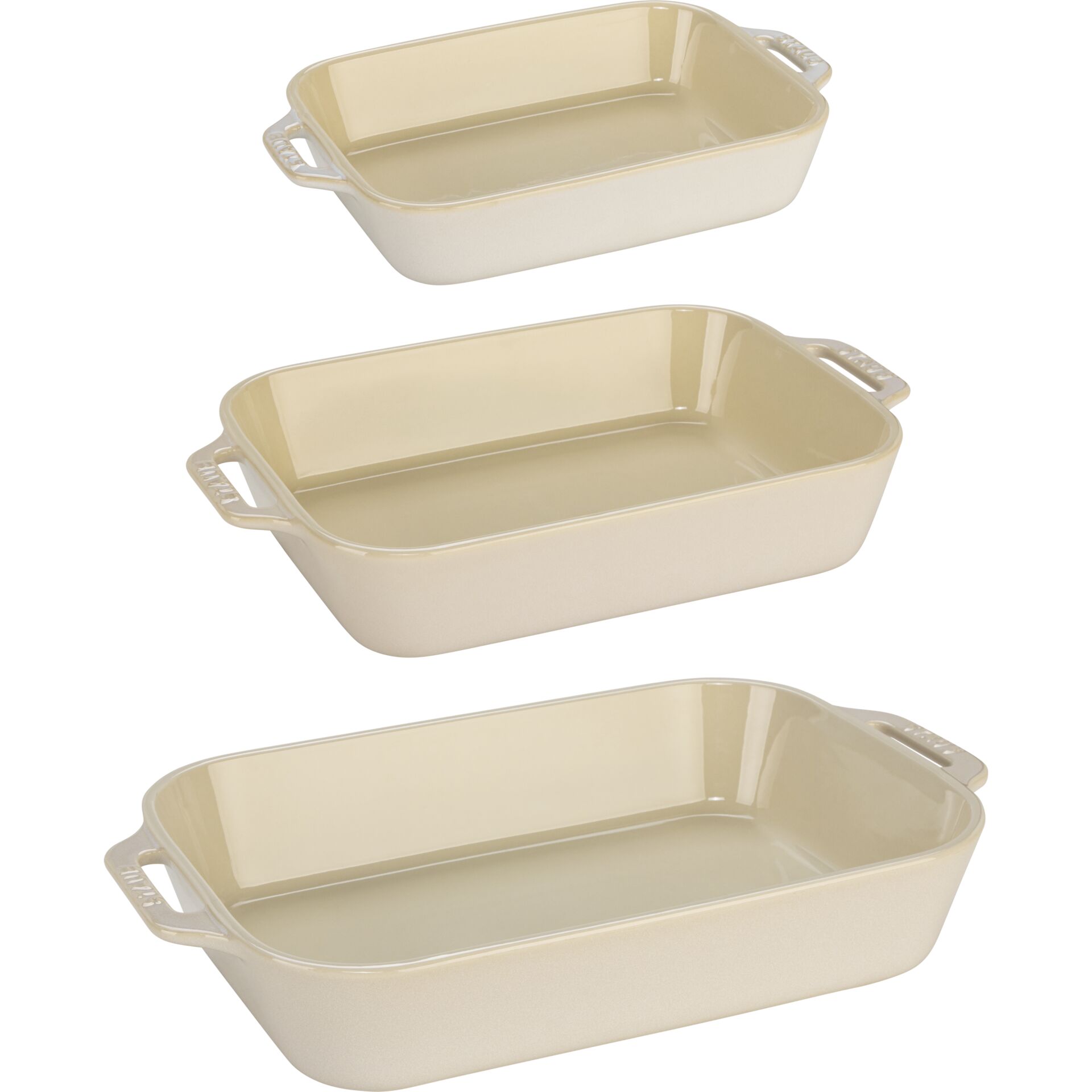 Staub Ceramic 3-pc Rectangular Baking Dish Set, White