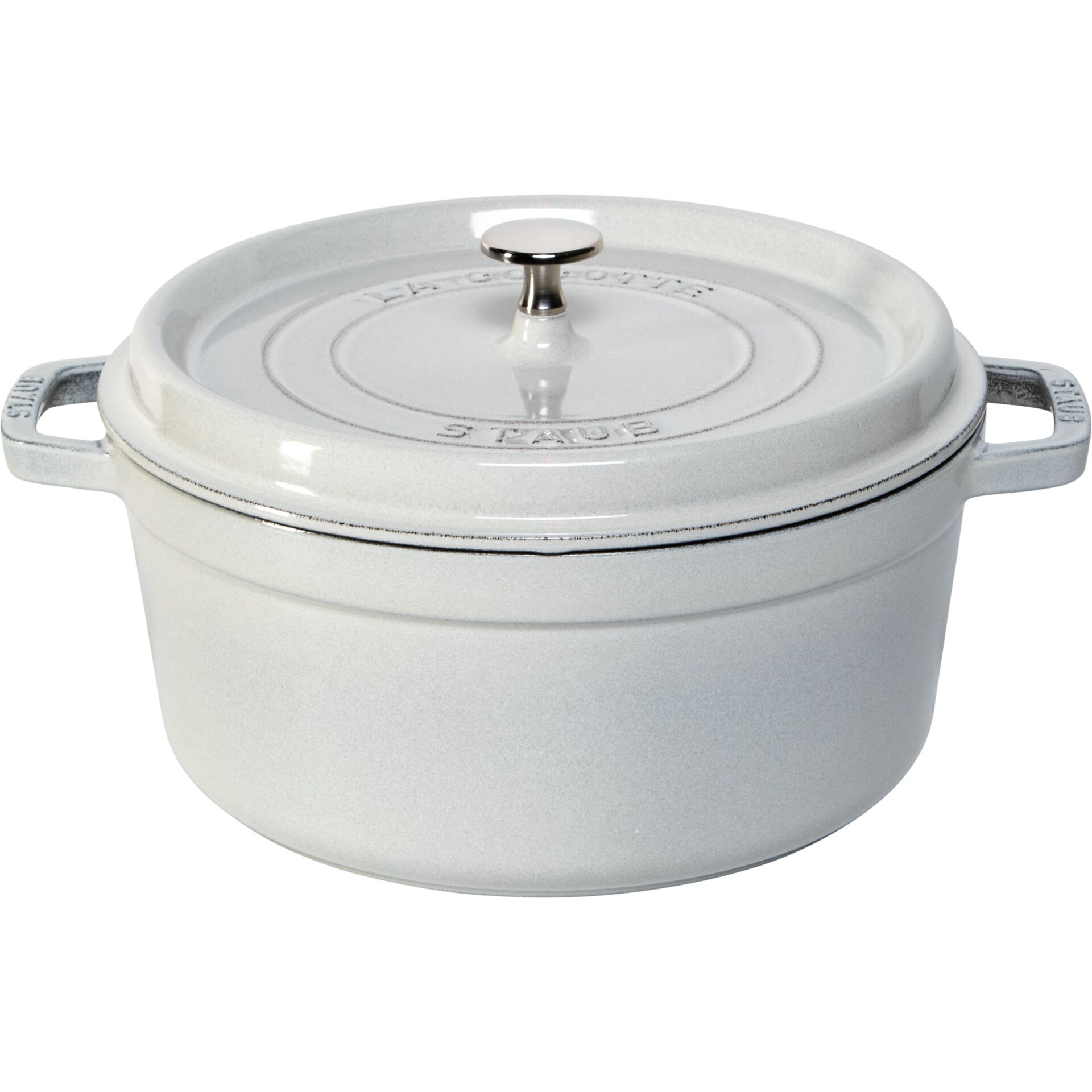 Staub La Cocotte 26cm Round Cast Iron, White Truffle