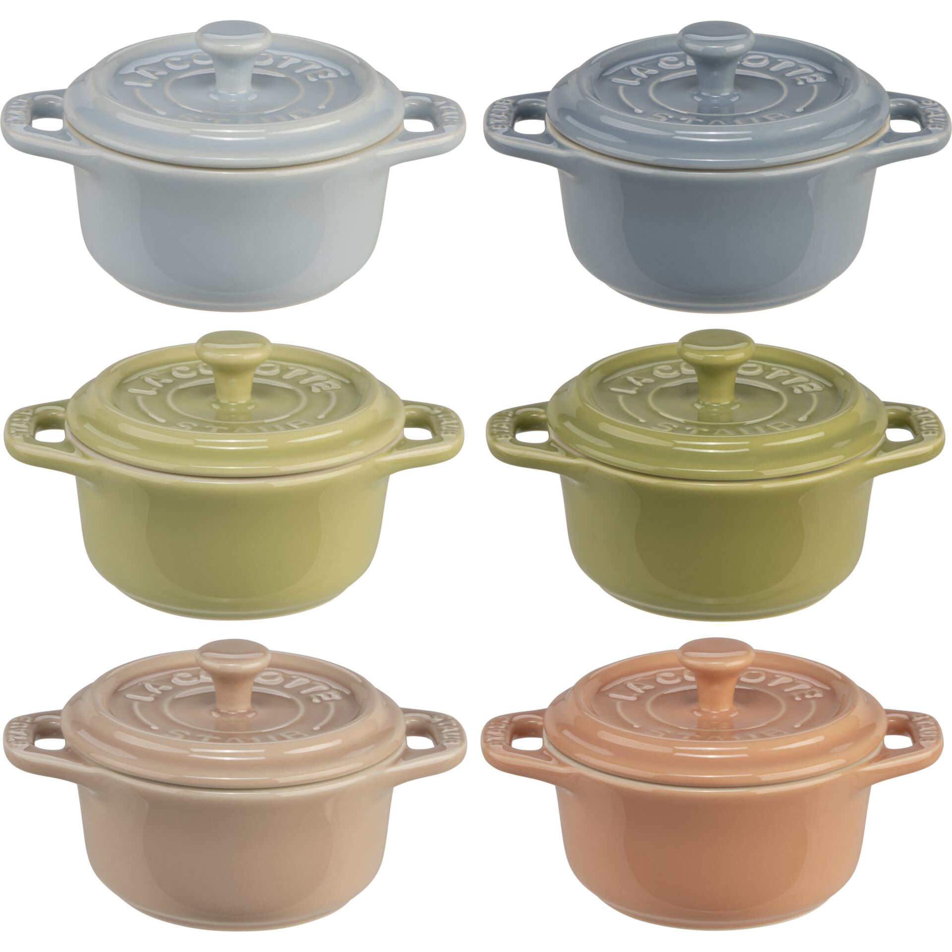 Staub Mini Cocotte Set 6-pcs. round, ceramic, multi-colour