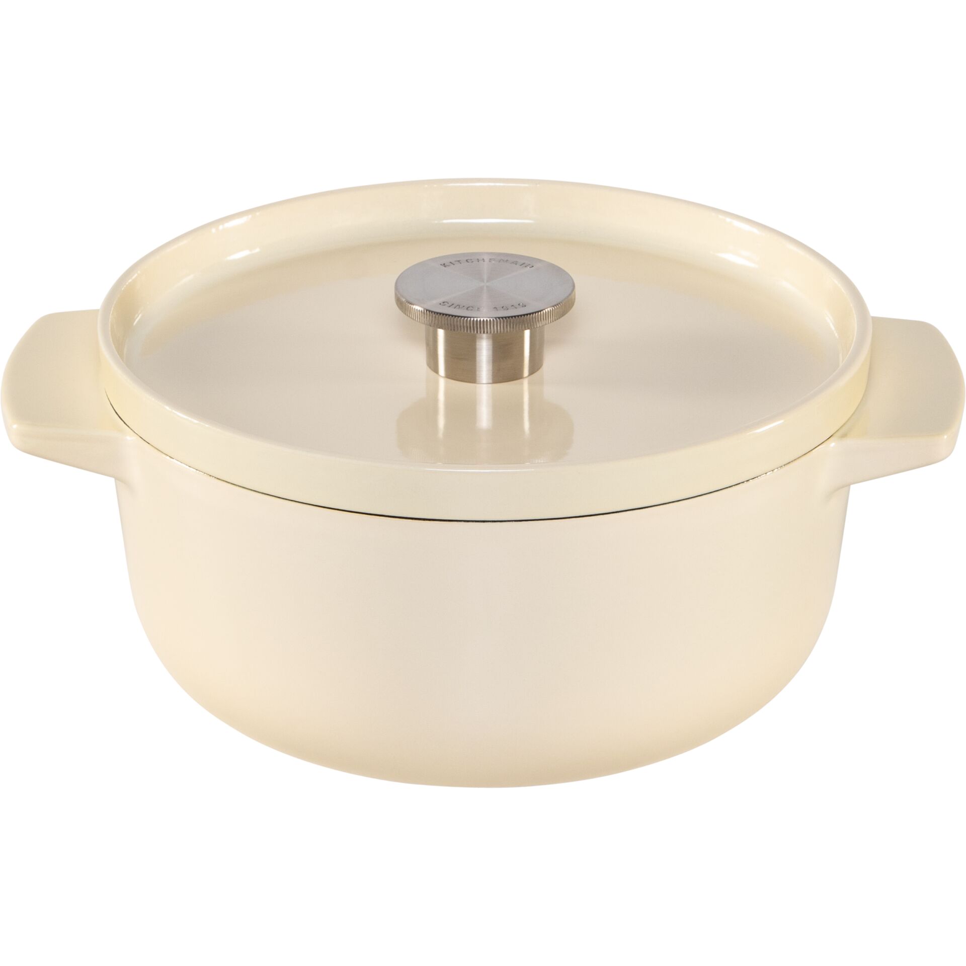 KitchenAid Bräter with lid Cast Iron 22cm, creme