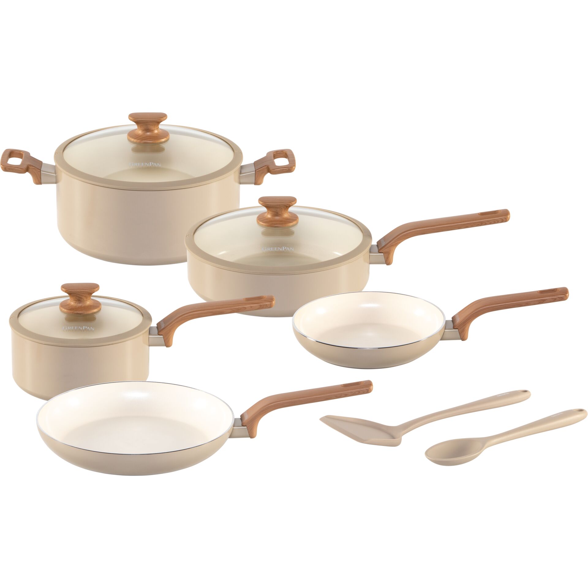 GreenPan Essence 5-Piece Cookware Set taupe