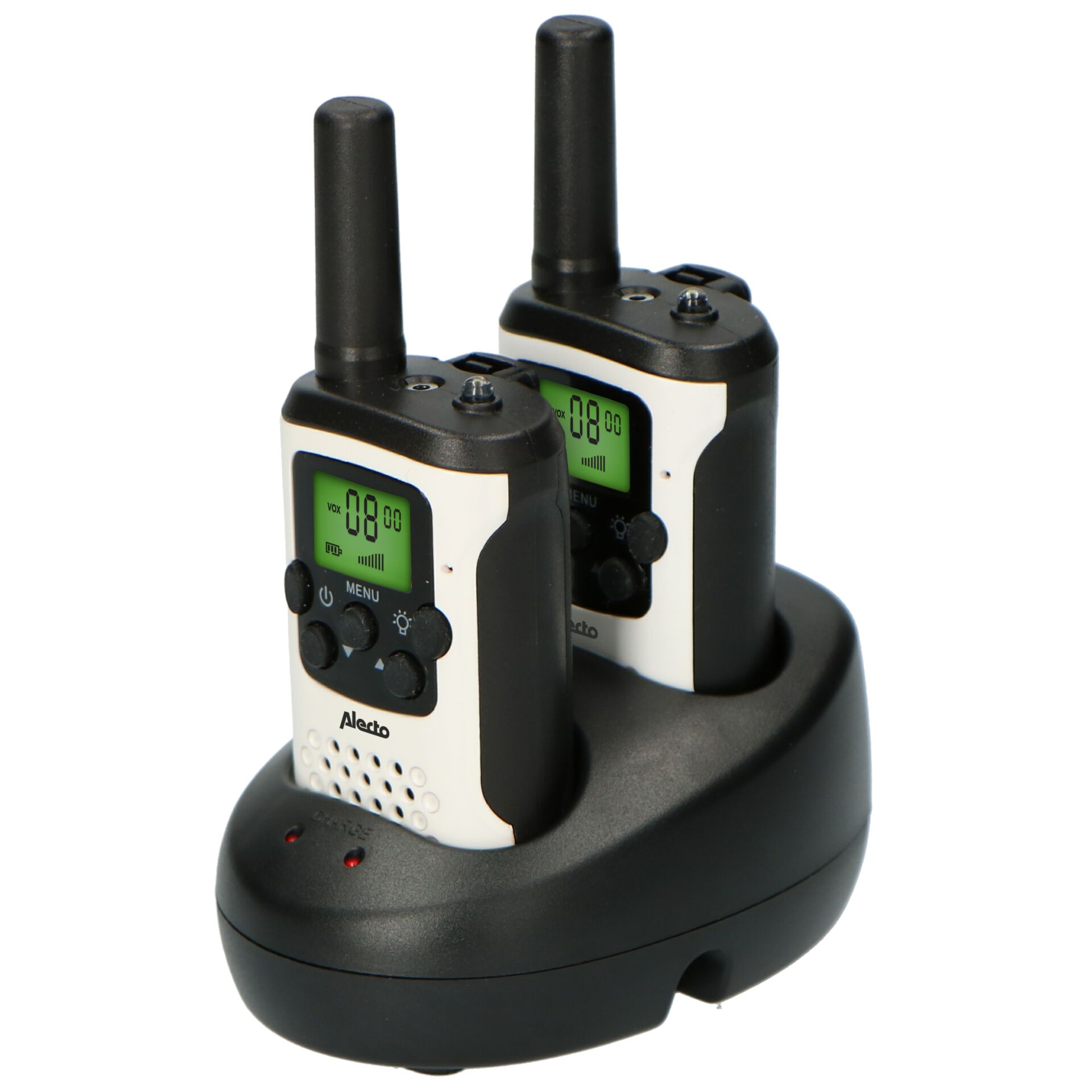Alecto Walkie Talkie 2er Set 7 km Reichweite, Weiß/Schwarz