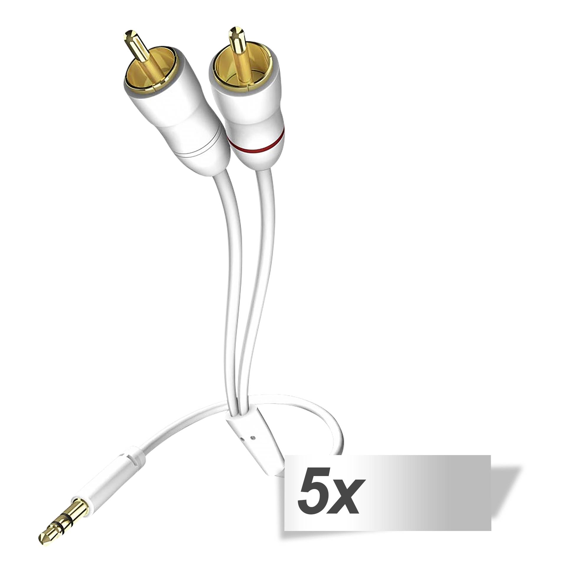 5x in-akustik Star Audio Cable 3,5 mm Jack Plug - Cinch 0,5 m
