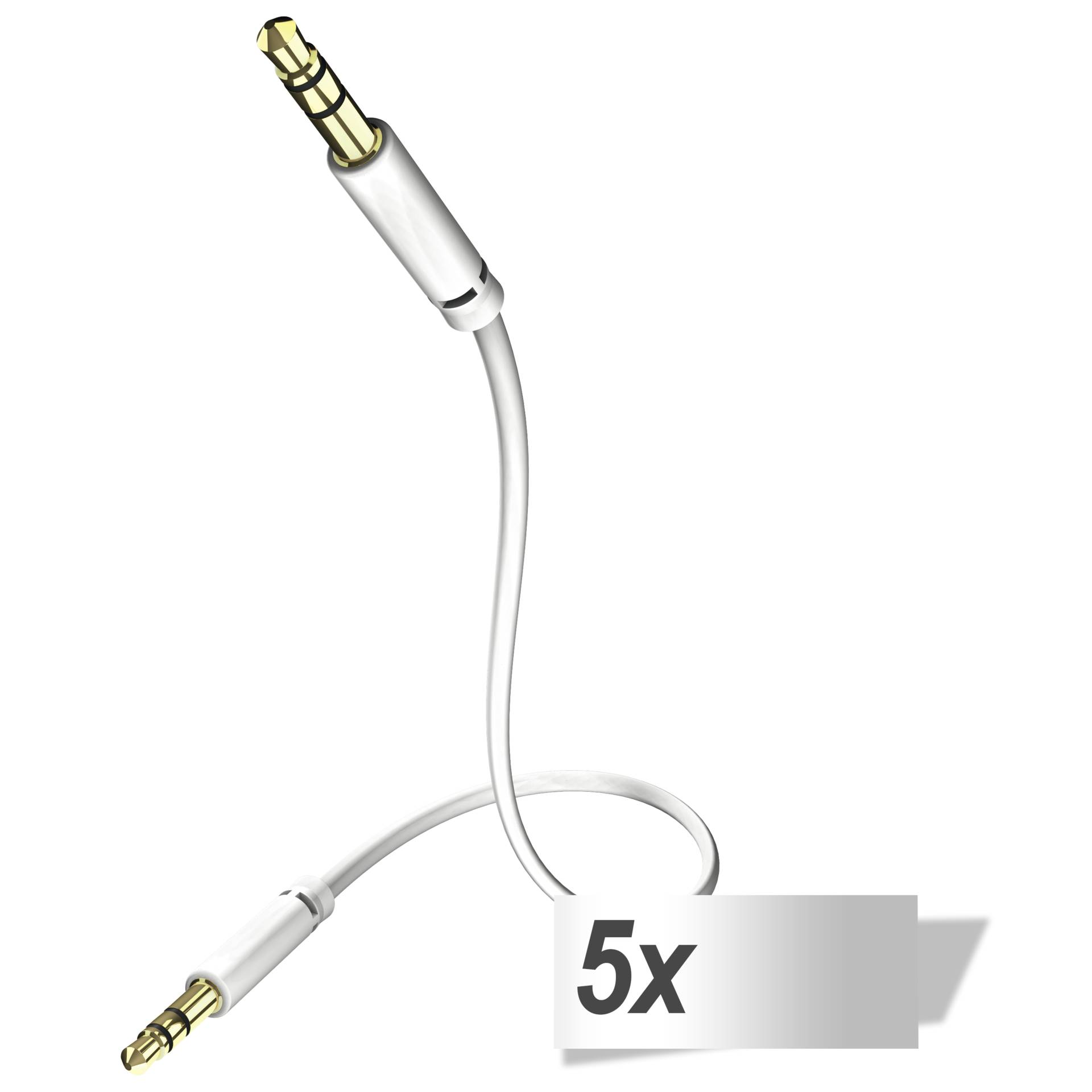 5x in-akustik Star Audio Cable 3,5 mm Jack Plug 0,75 m