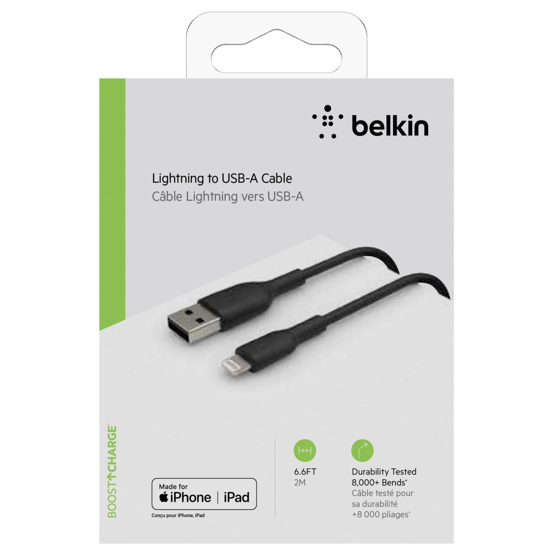 Belkin Lightning Cable 2m, PVC, black, mfi cert.