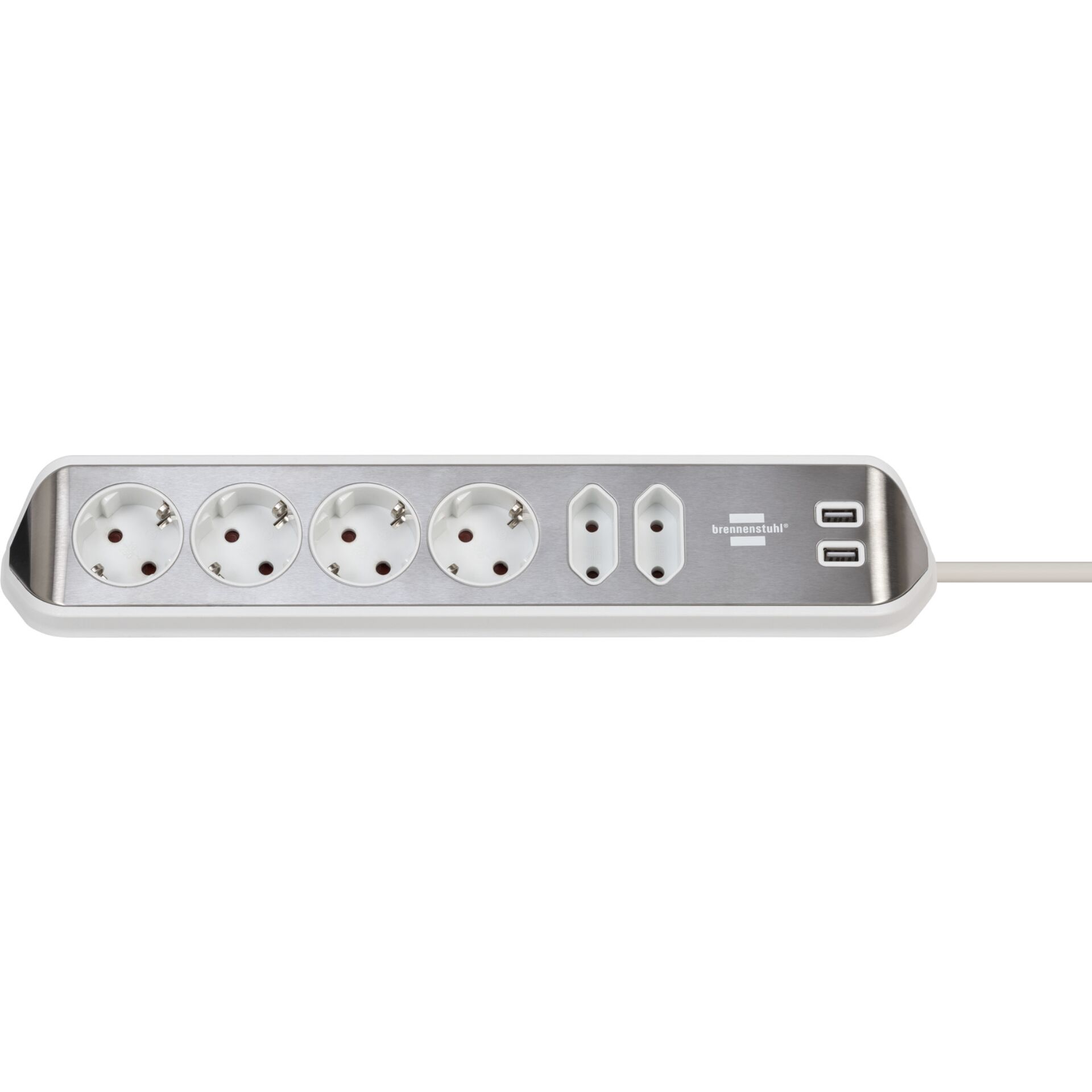 Brennenstuhl estilo Corner 6-way Extension Lead white