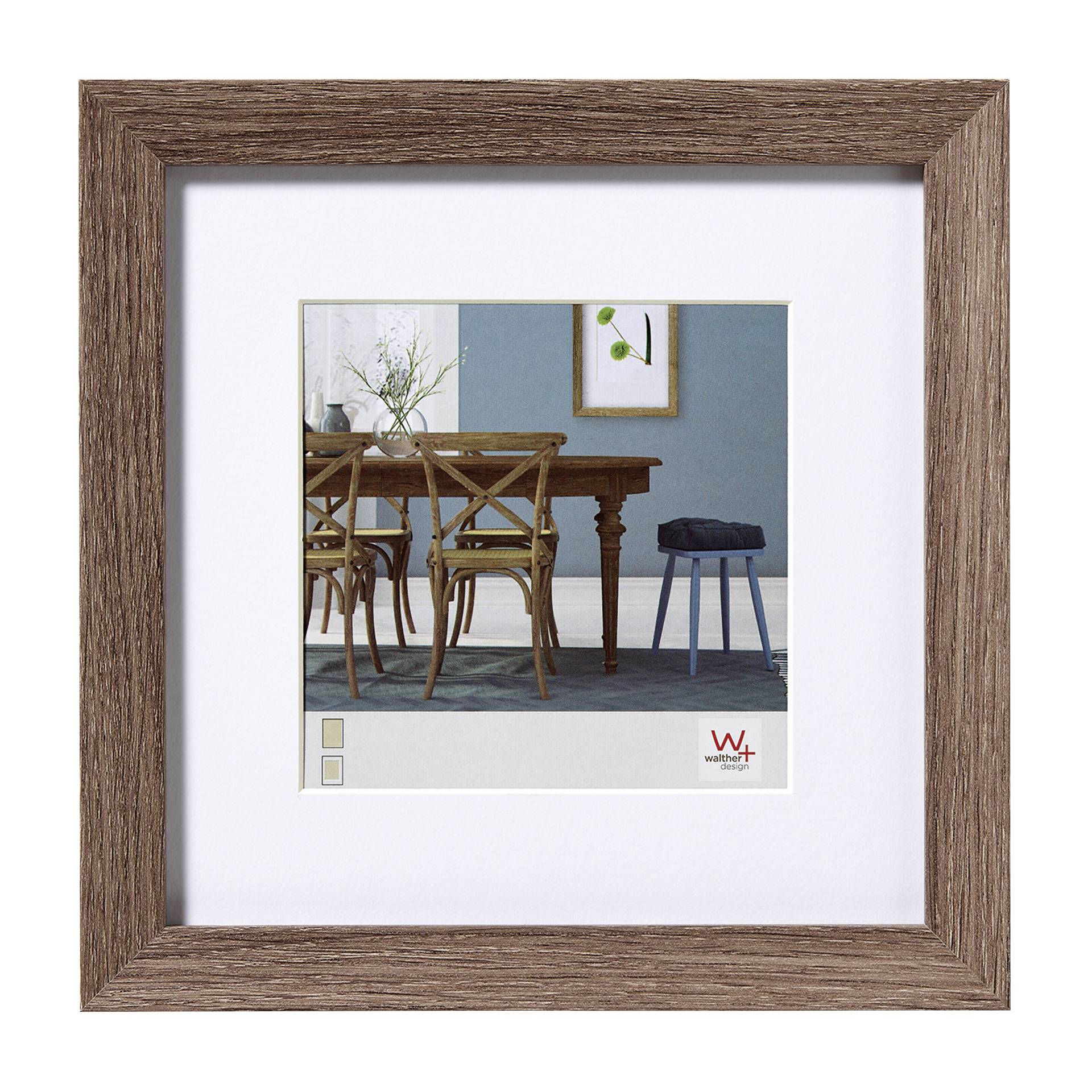Walther Fiorito nut tree 40x40 Wood incl. Passepartout EF440N