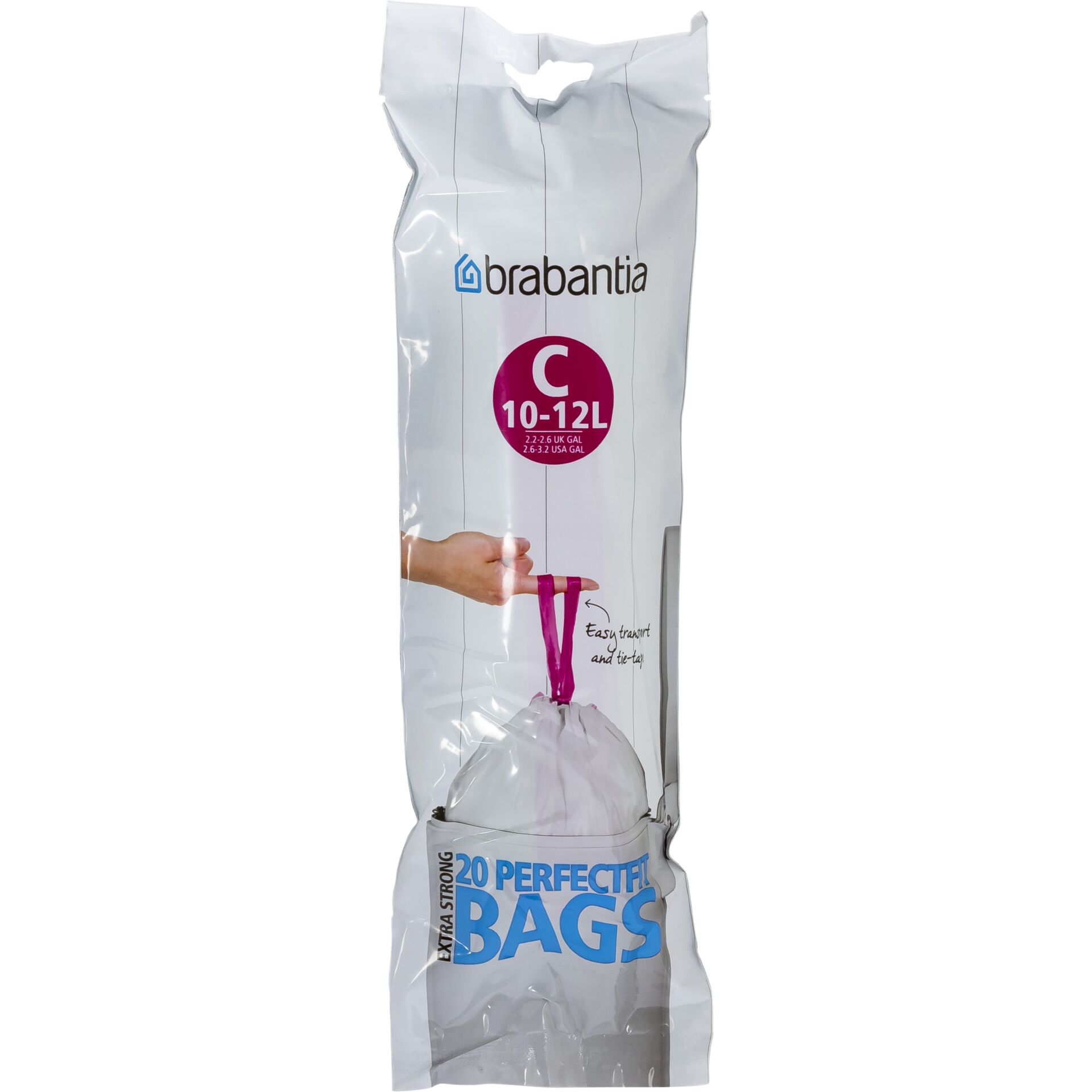 Brabantia PerfectFit Bin Liner Type C 10-12 L, 20 Bags