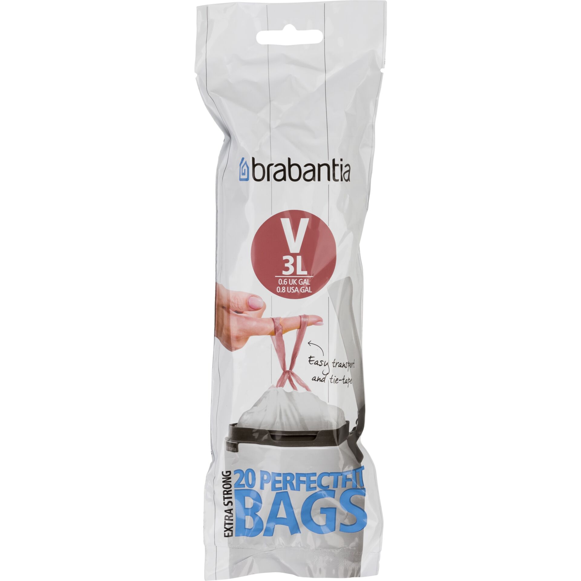Brabantia PerfectFit Bin Liner Type V, 3 L, 20 Bags