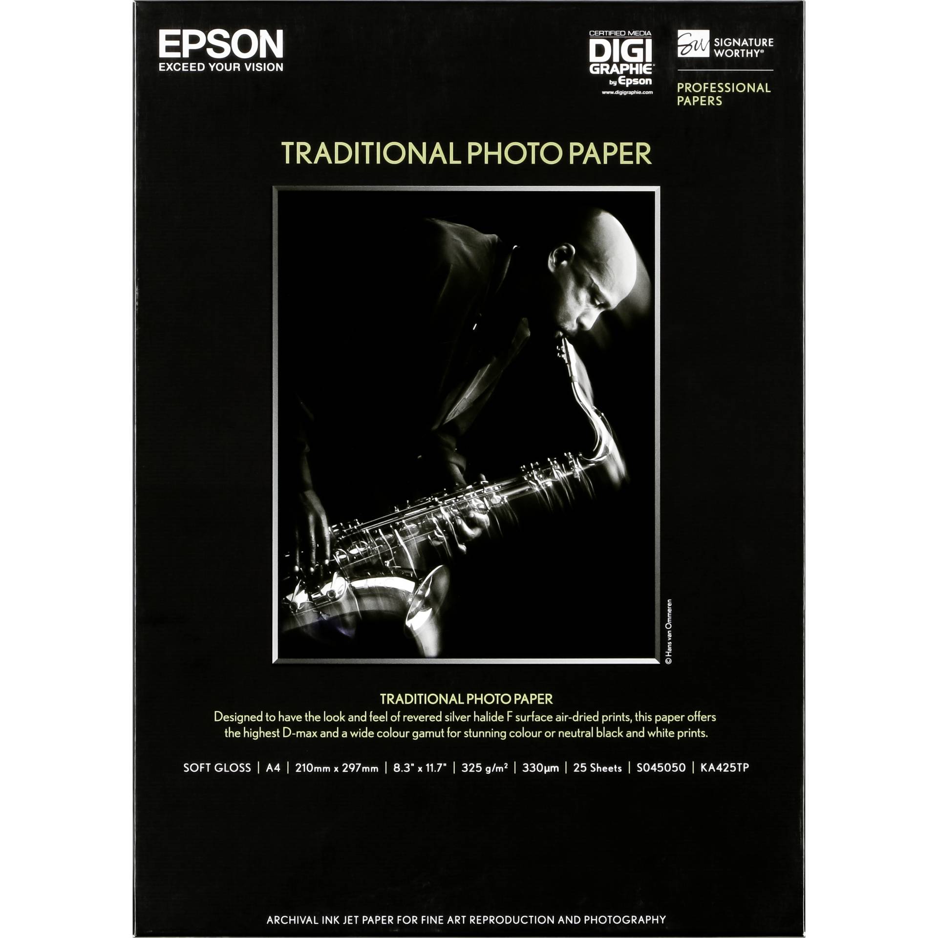 Epson Traditional Photo Paper semi gloss A 4, 25 sheets, 330 g