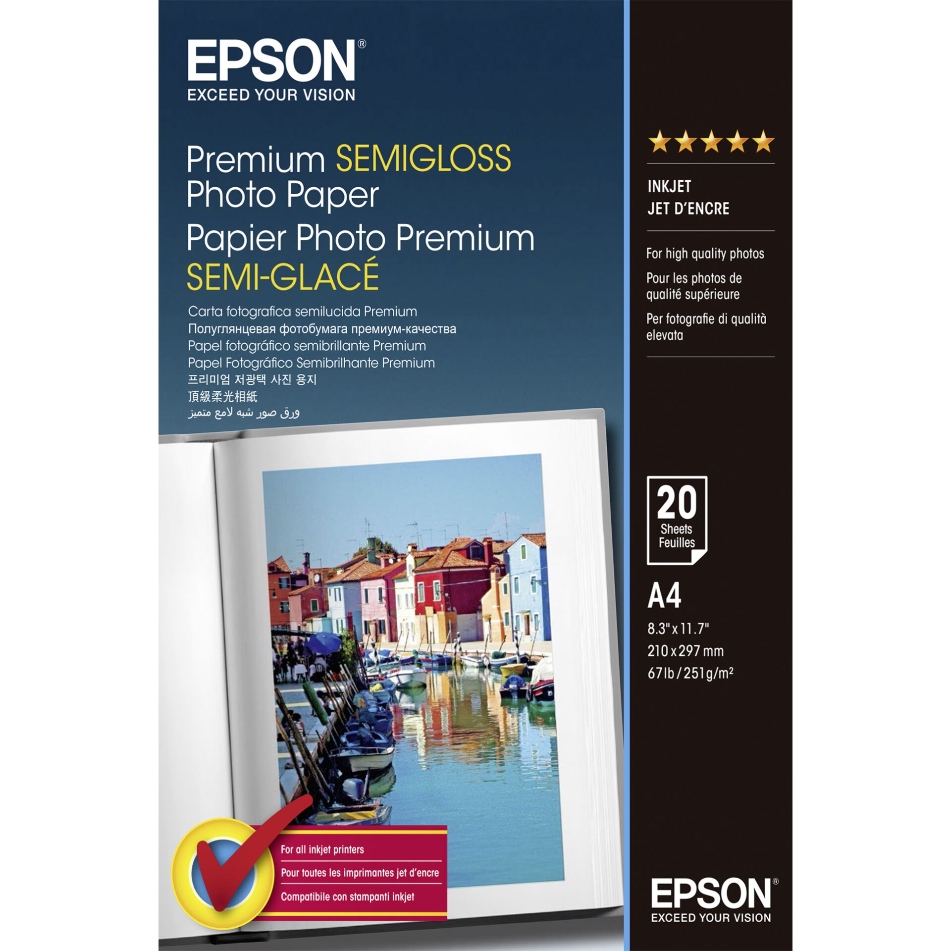 Epson Premium Semigloss Photo A 4, 251 g, 20 Sheets S 041332