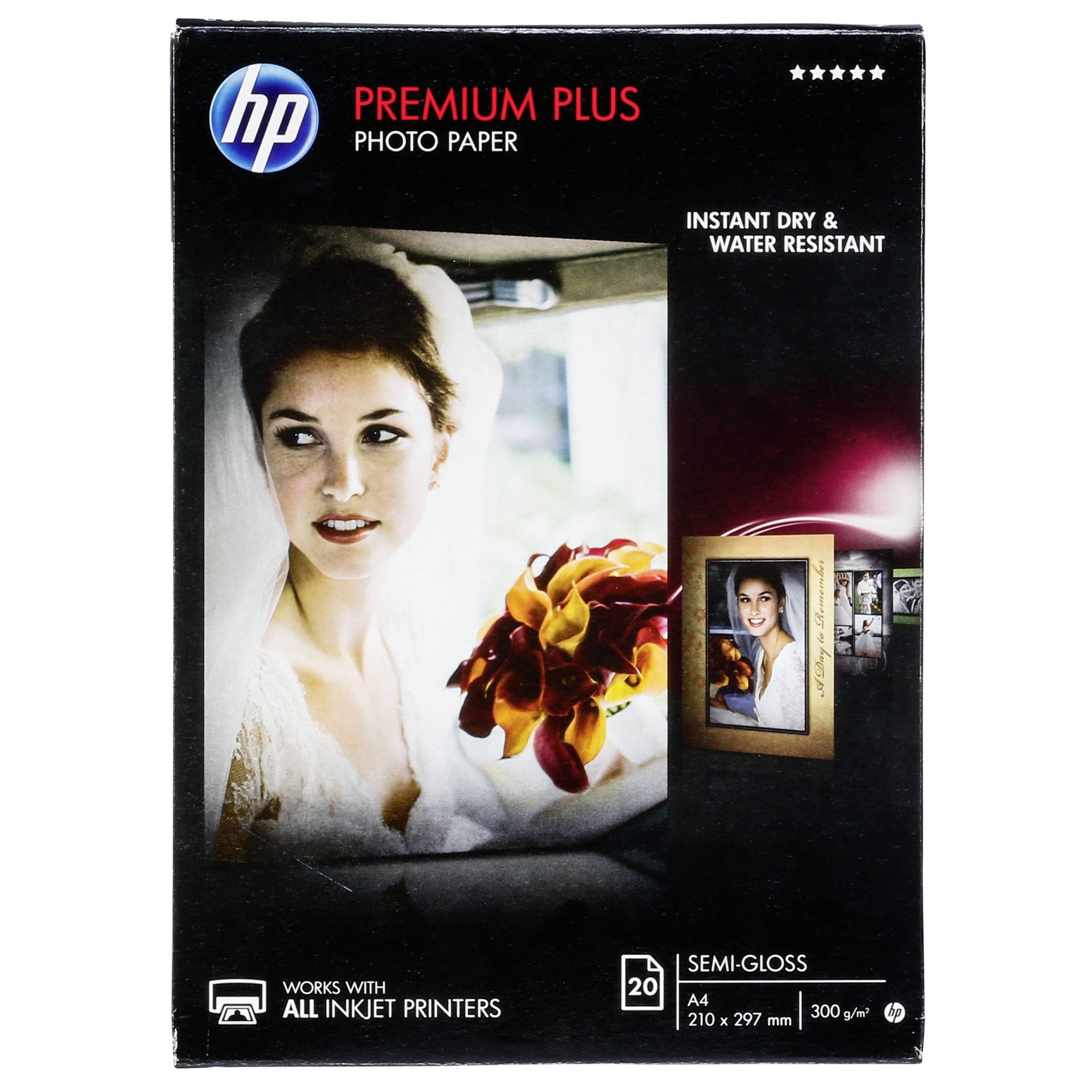HP Premium Plus Photo Paper A 4 Semi-Gloss white, 20 Sheet, 300g