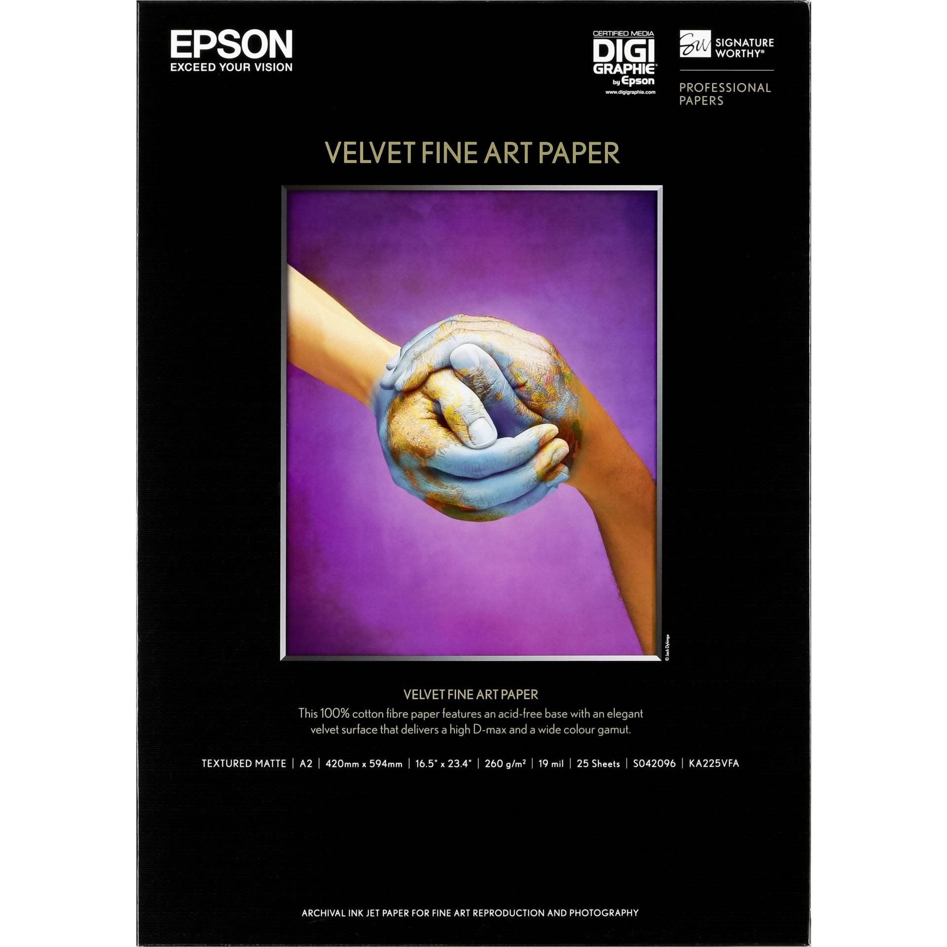 Epson Velvet Fine Art Paper A 2 25 Sheet, 260 g S 042096