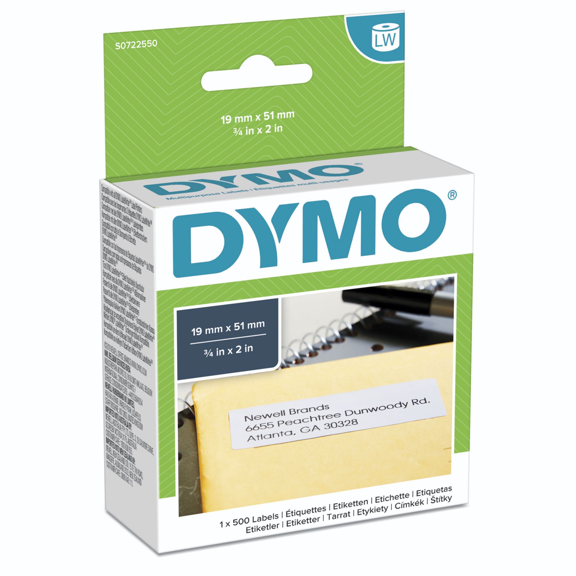 Dymo Removable Multi purpose 19mm x 51mm 1 x 500 pcs 11355