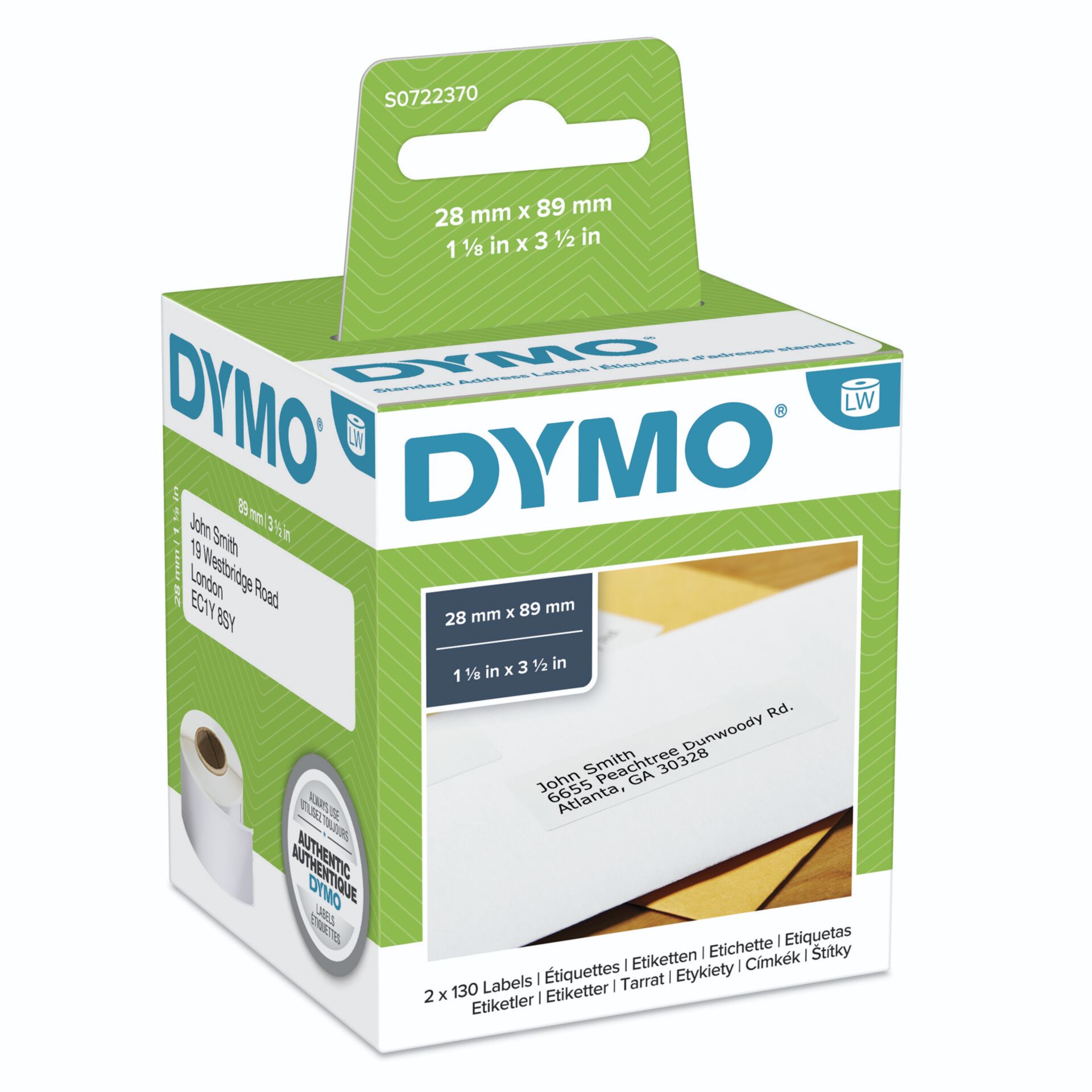 Dymo Address Labels 99010 89mm x 28mm / 2 x 130 labels