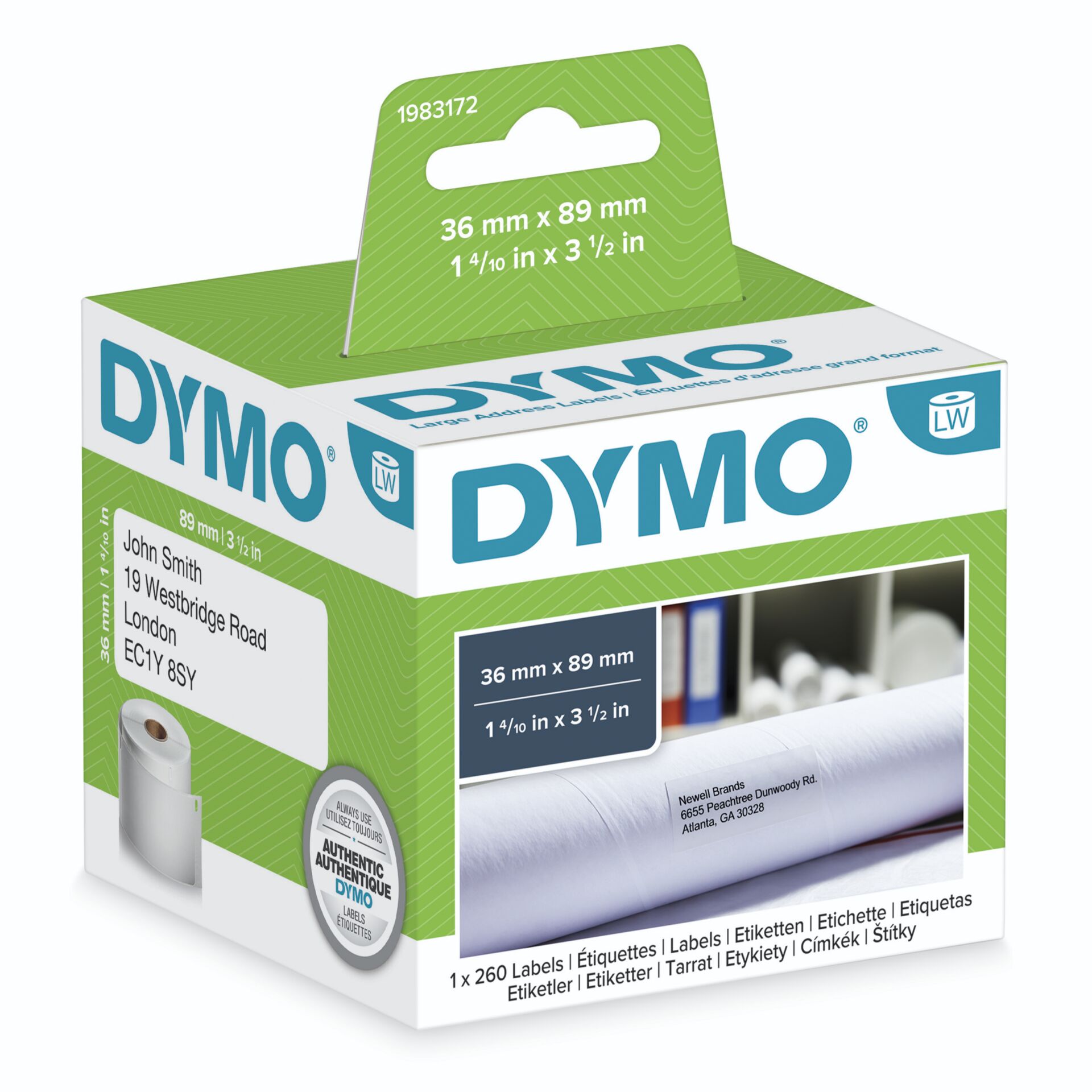 Dymo Address Labels big 36 x 89 mm white 1x 260 pcs.