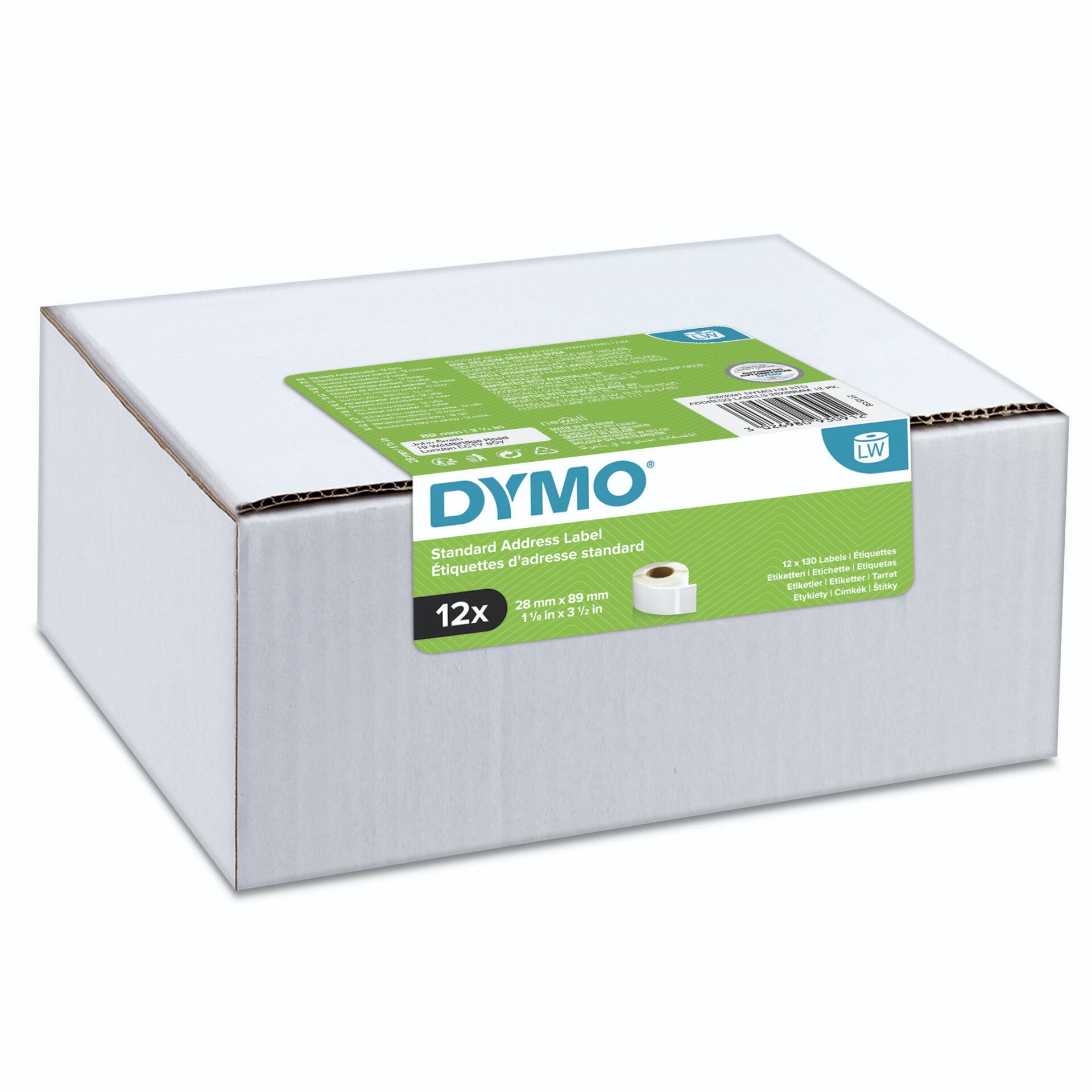 Dymo Address Lables 28 x 89 mm white 12x 130 pcs.