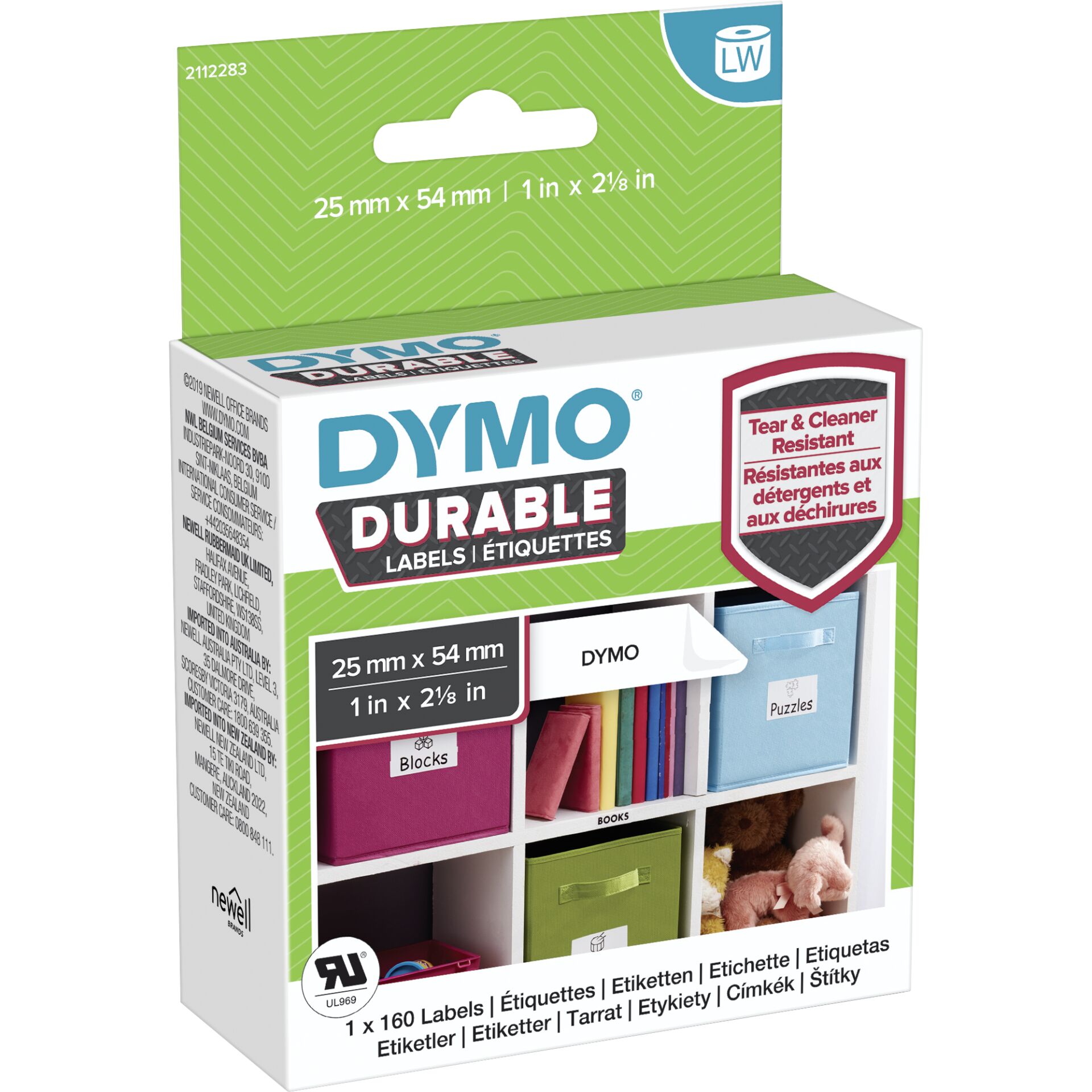 Dymo Durable Labels 25mm x 54mm white 1x 160 pcs.