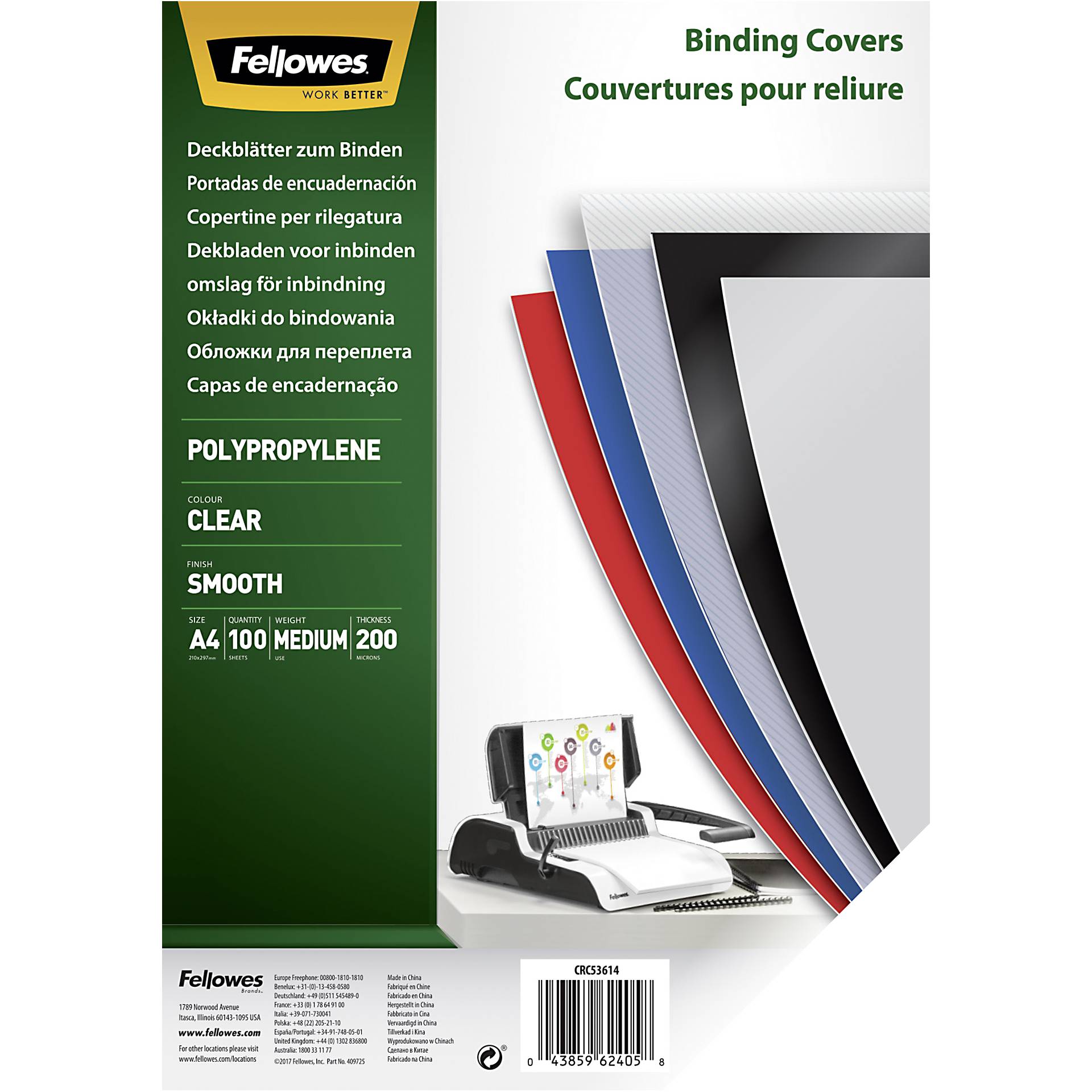 Fellowes Earth Binding Covers A4 transparent