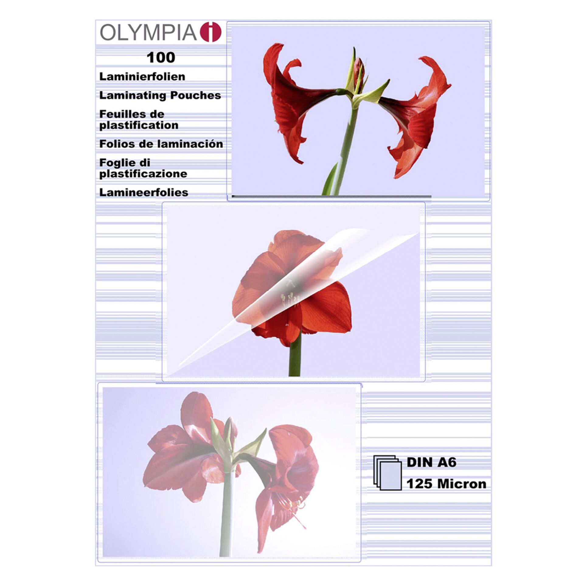 1x100 Olympia Laminating pouches DIN A6 125 micron 9178