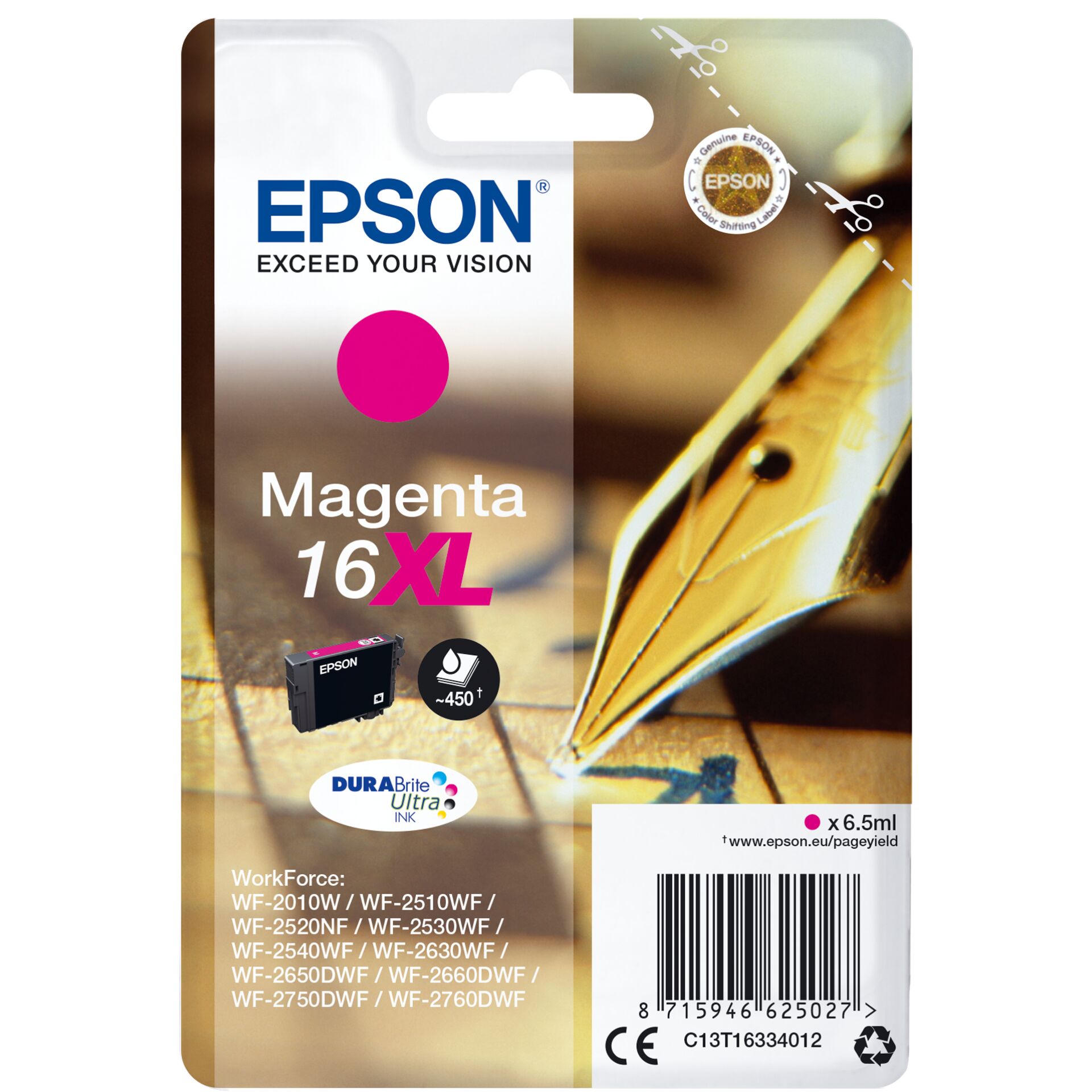 Epson ink cartridge XL magenta DURABrite Ultra T 163 T 1633