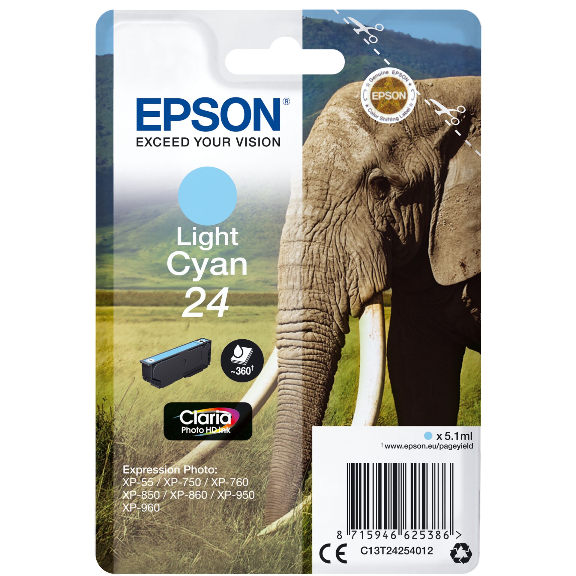 Epson ink cartridge light cyan Claria Photo HD T 242 T 2425