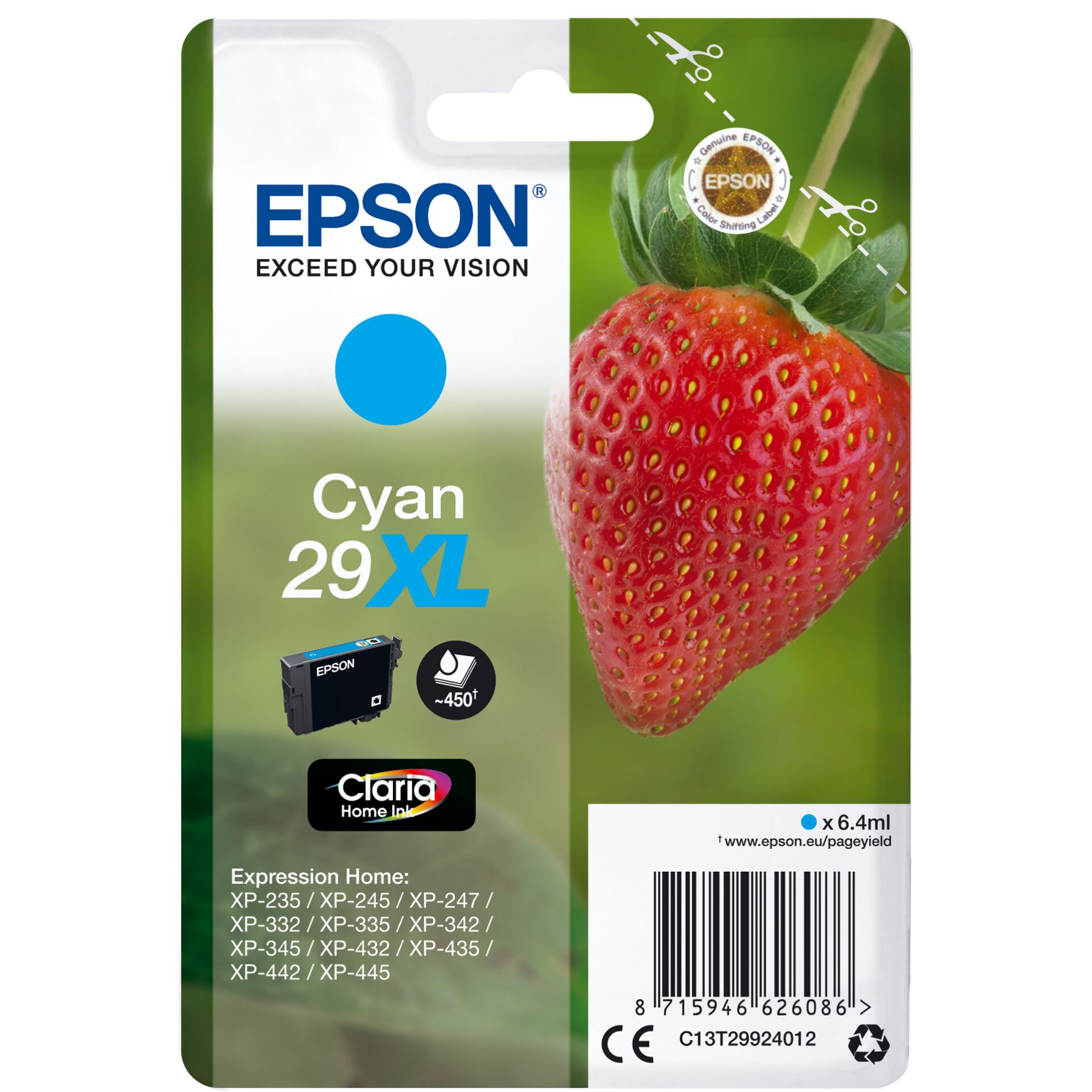 Epson ink cartridge XL cyan Claria Home 29 T 2992