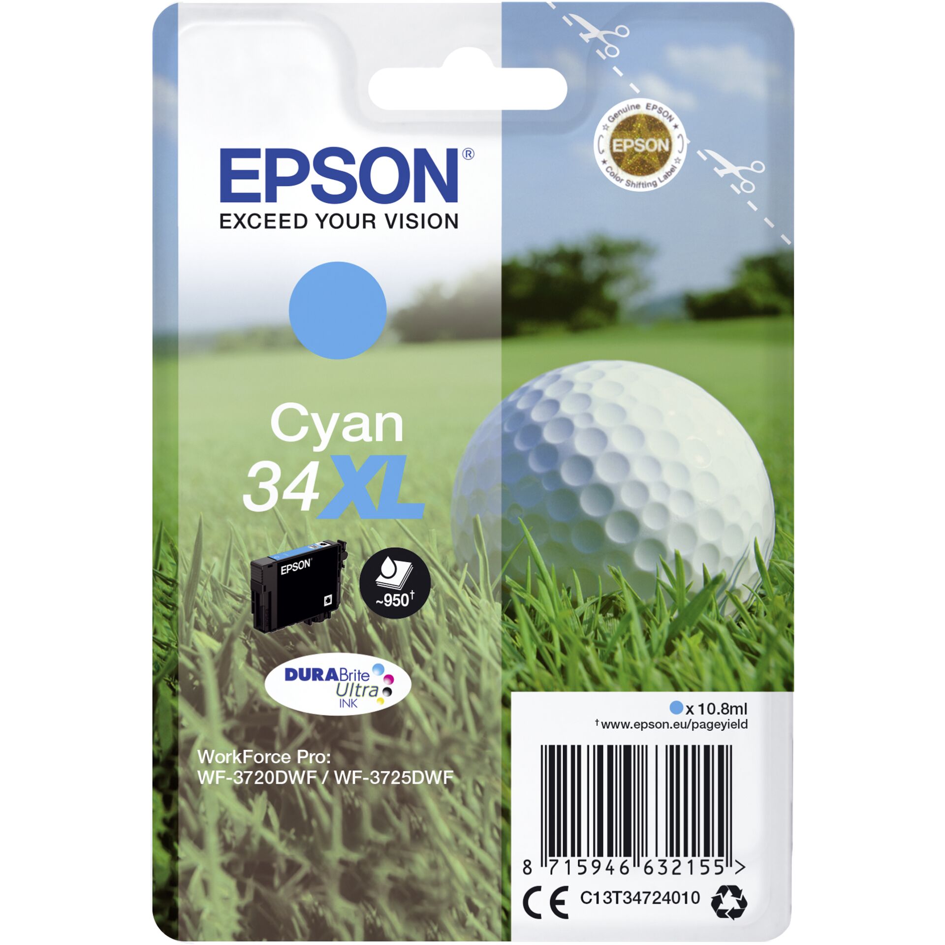 Epson ink cartridge cyan DURABrite Ultra Ink 34 XL T 3472