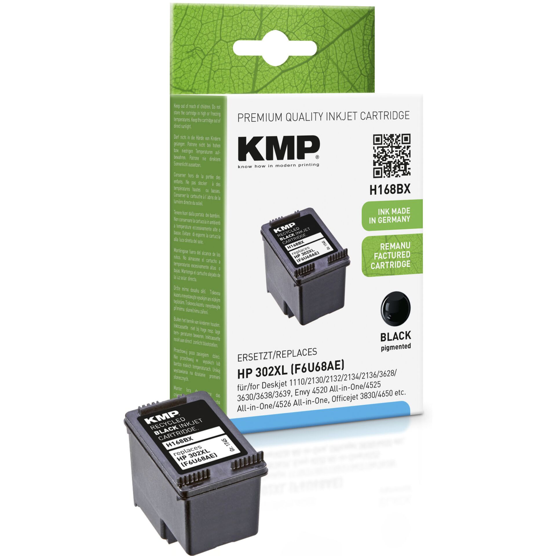 KMP H168BX ink cartridge black compatible with HP F6U68AE