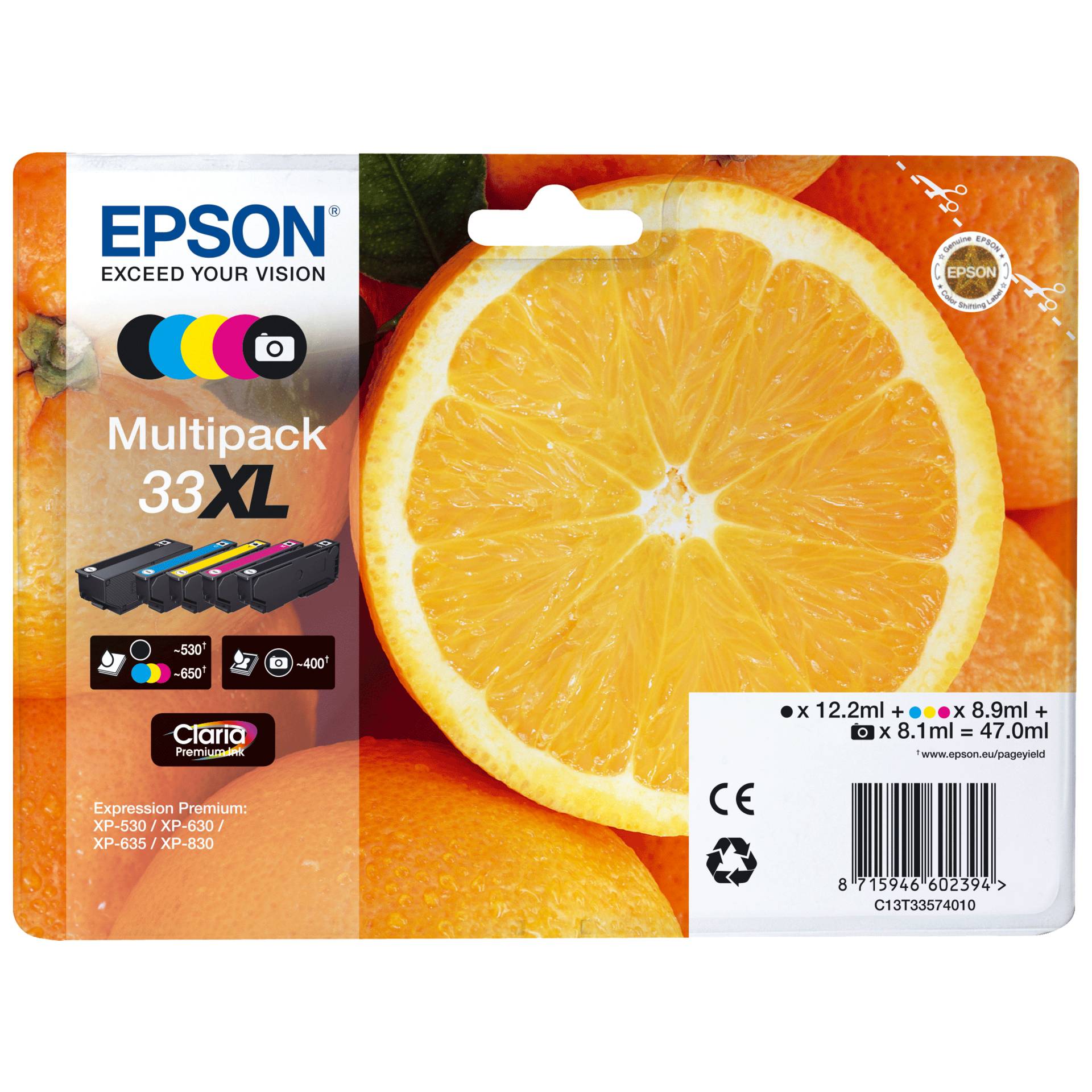 Epson Multipack Claria Premium BK/PBK/C/M/Y 33 XL T 3357