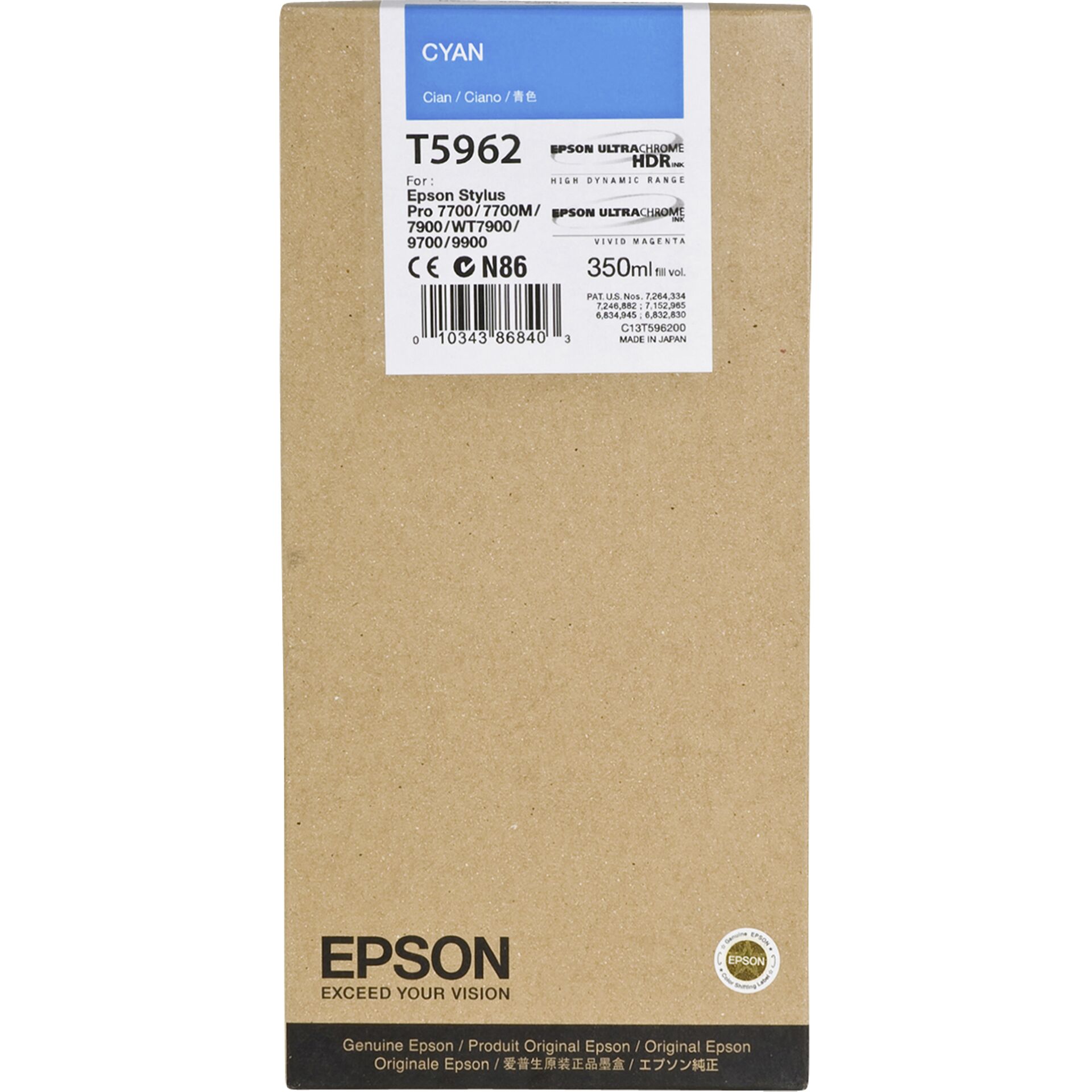 Epson ink cartridge cyan T 596 350 ml T 5962