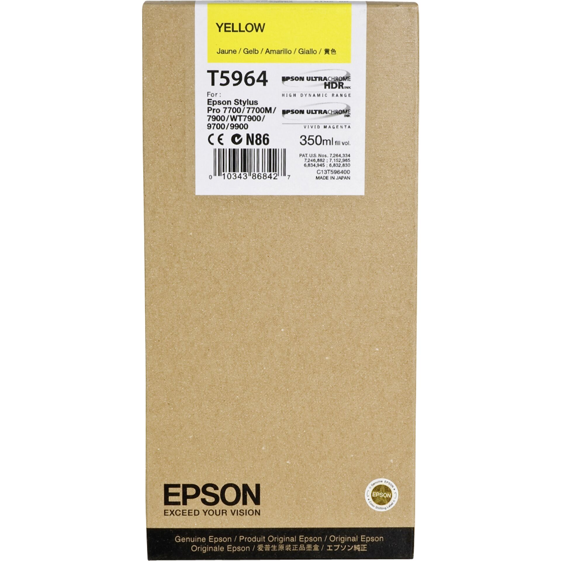 Epson ink cartridge yellow T 596 350 ml T 5964