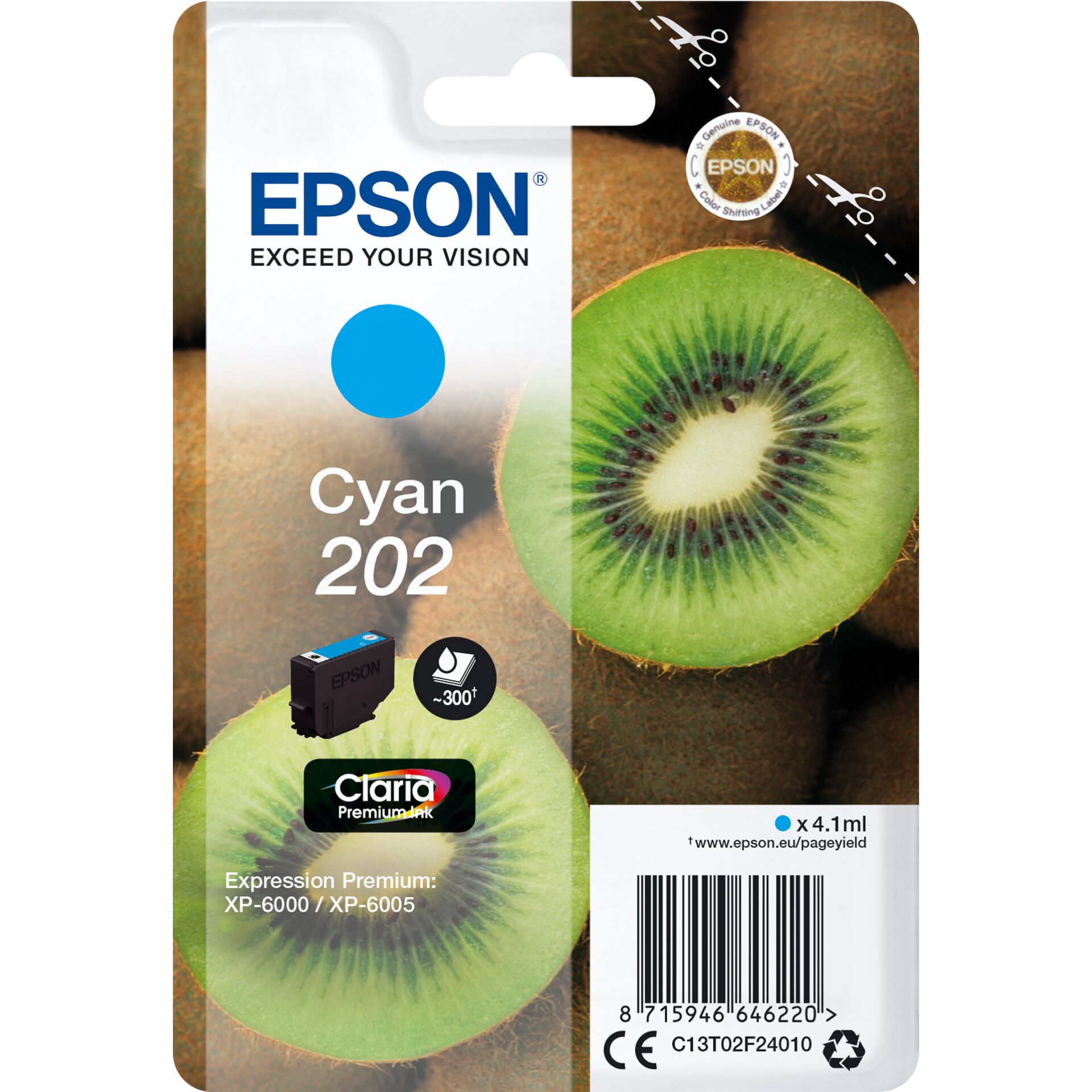 Epson ink cartridge cyan Claria Premium 202 T 02F2