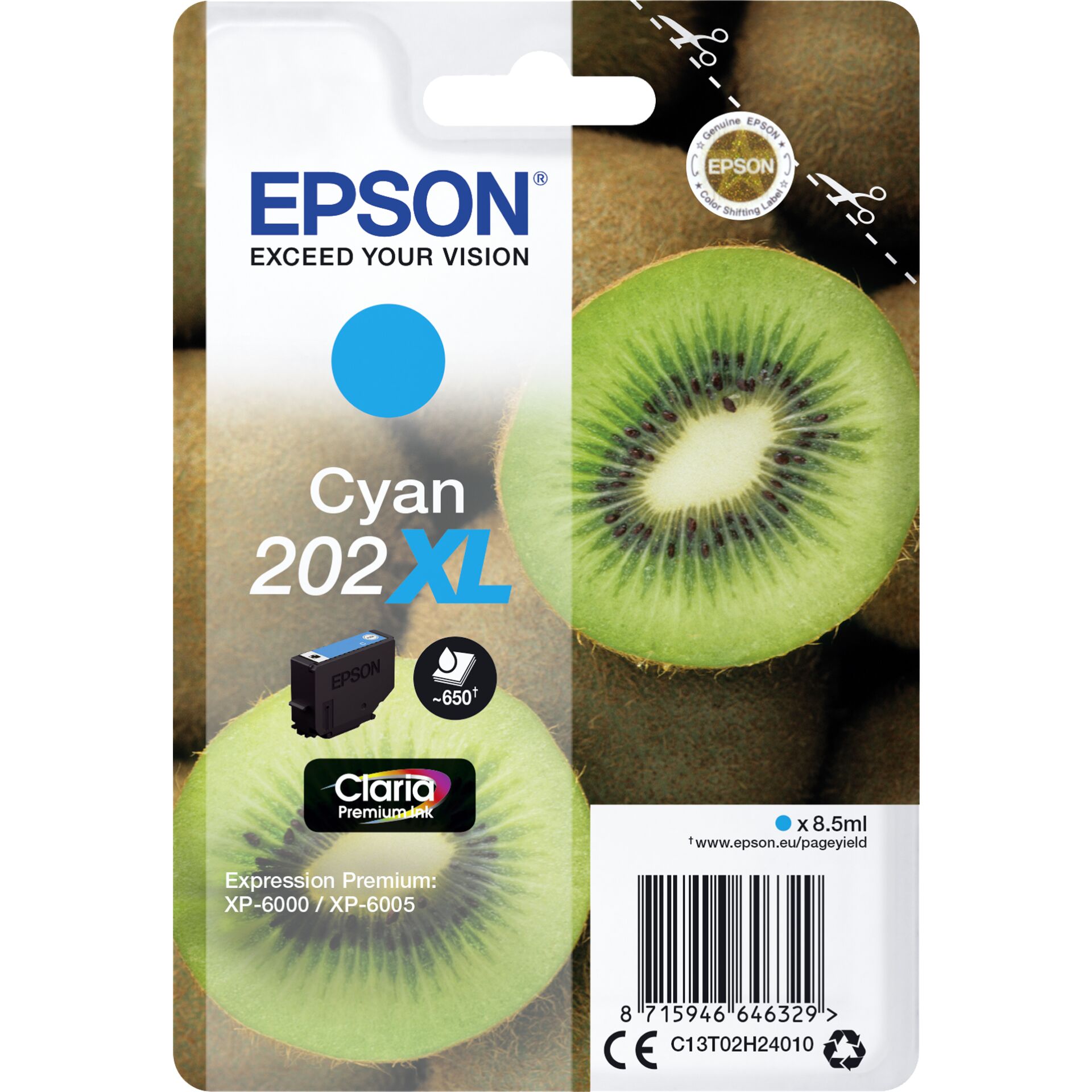 Epson ink cartridge cyan Claria Premium 202 XL T 02H2