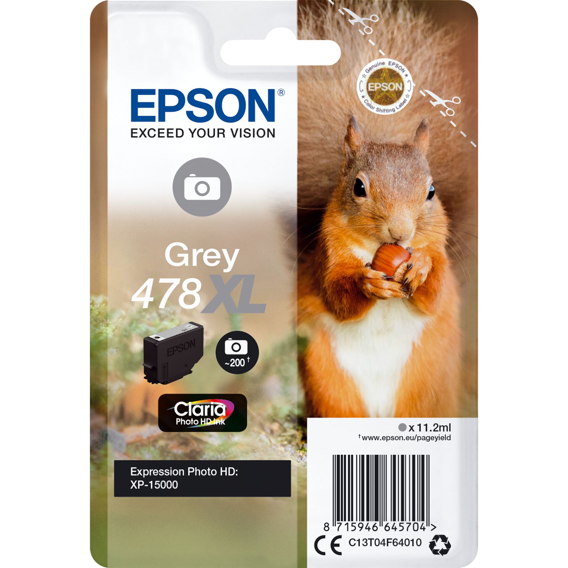Epson ink cartridge grey Claria Photo HD 478 XL T 04F6