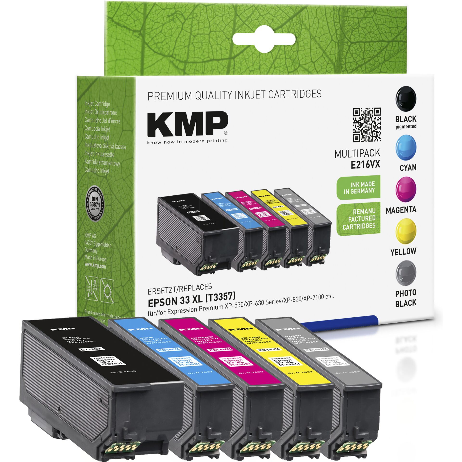 KMP E216VX Multipack BK/PBK/CMY compatible with Epson T 3357 XL