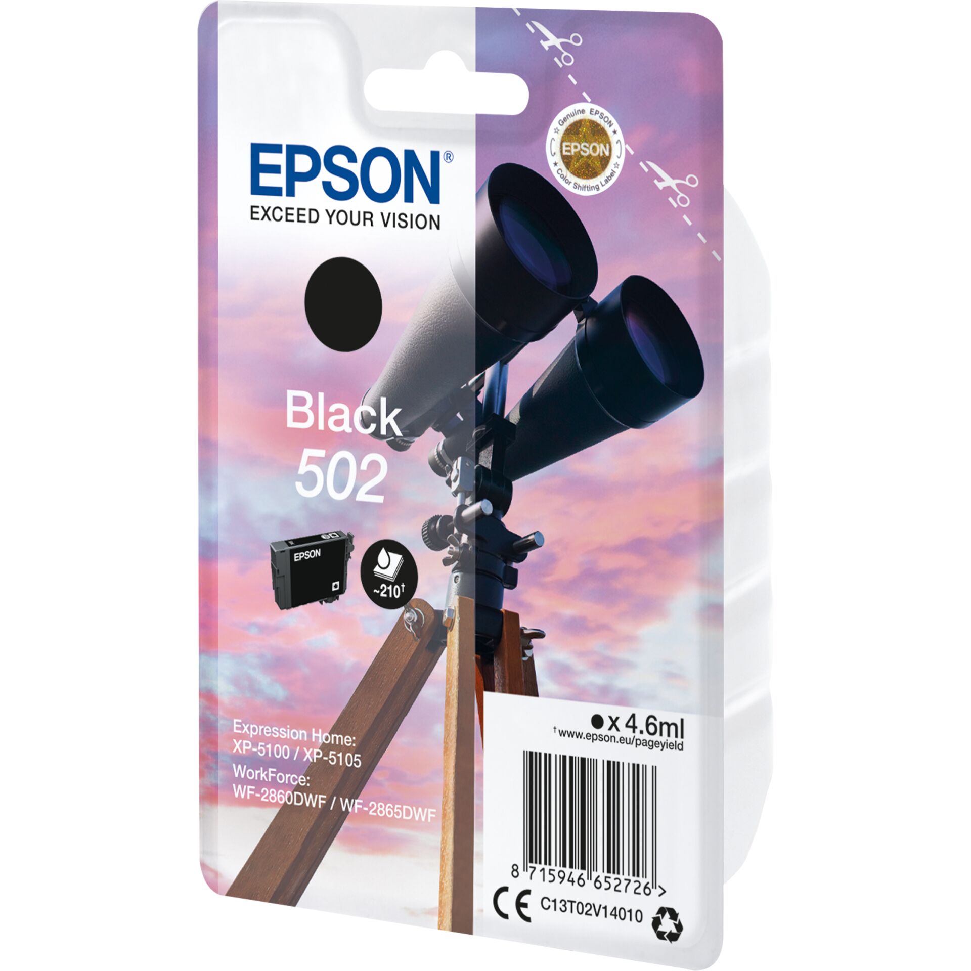 Epson ink cartridge black 502 T 02V1