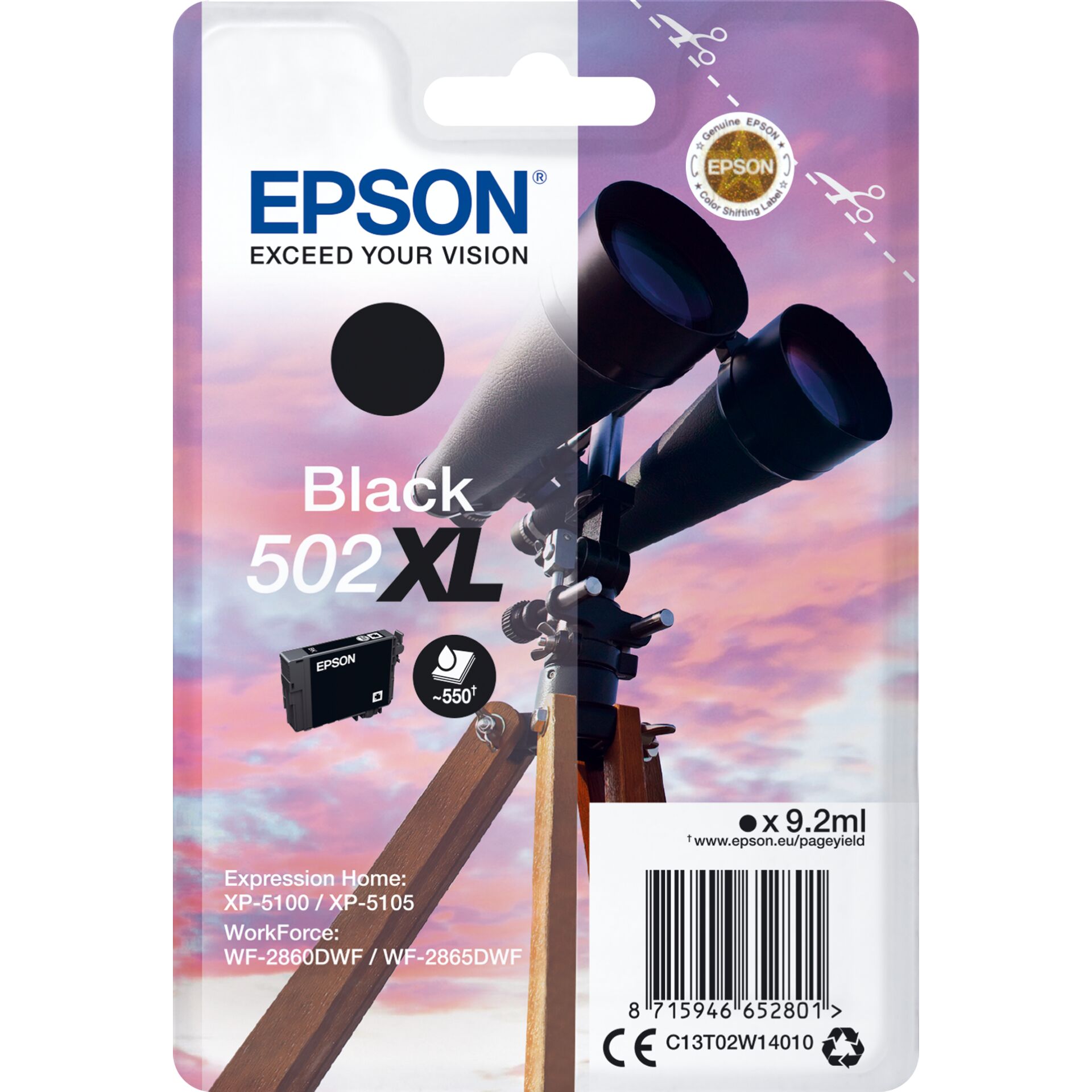 Epson ink cartridge black 502 XL T 02W1