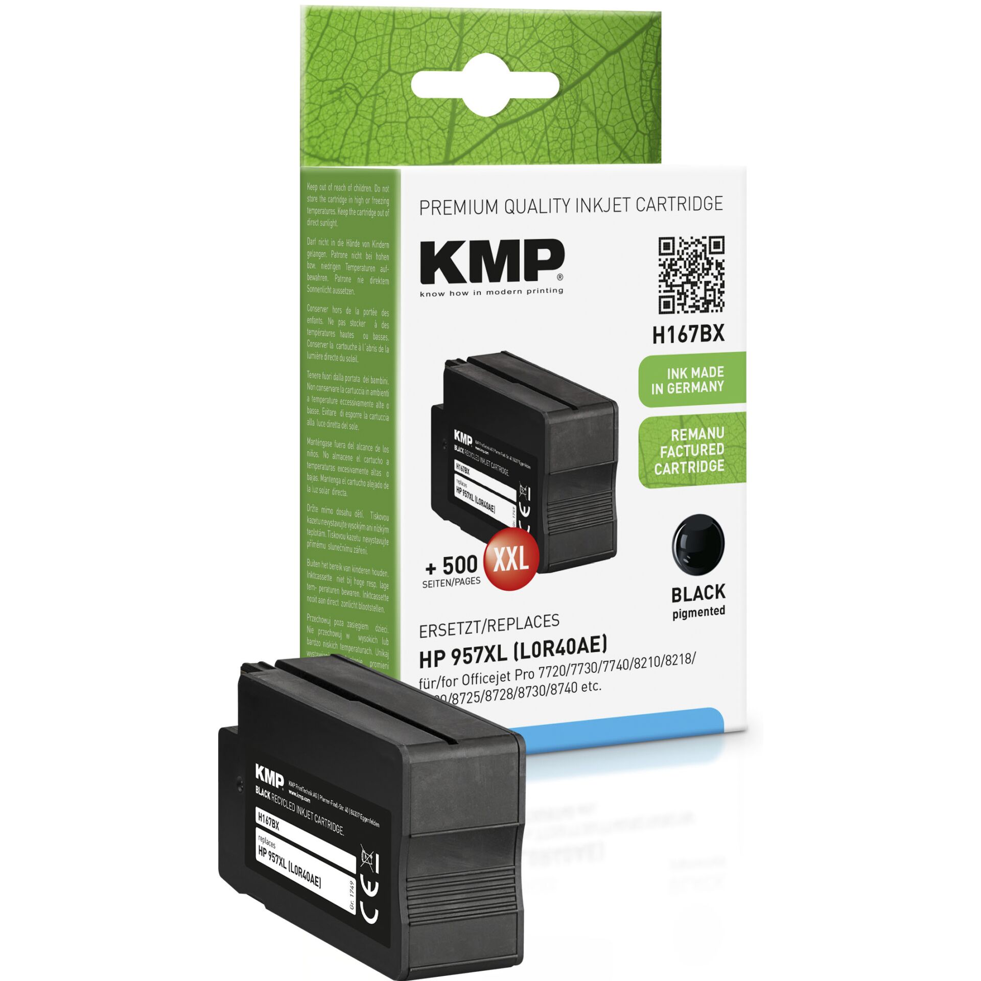 KMP H167BX ink cartridge black compatible w. HP L0R40AE 957 XL