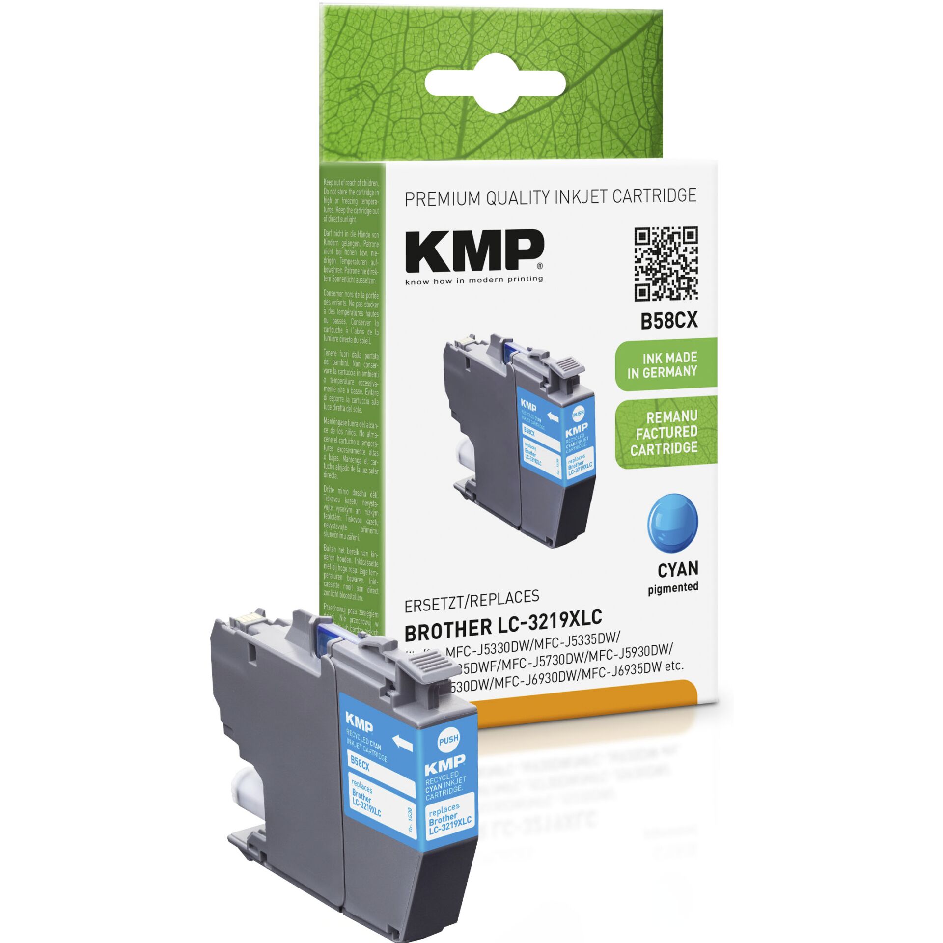 KMP B58CX ink cartridge cyan comp. with Brother LC-3219XLC