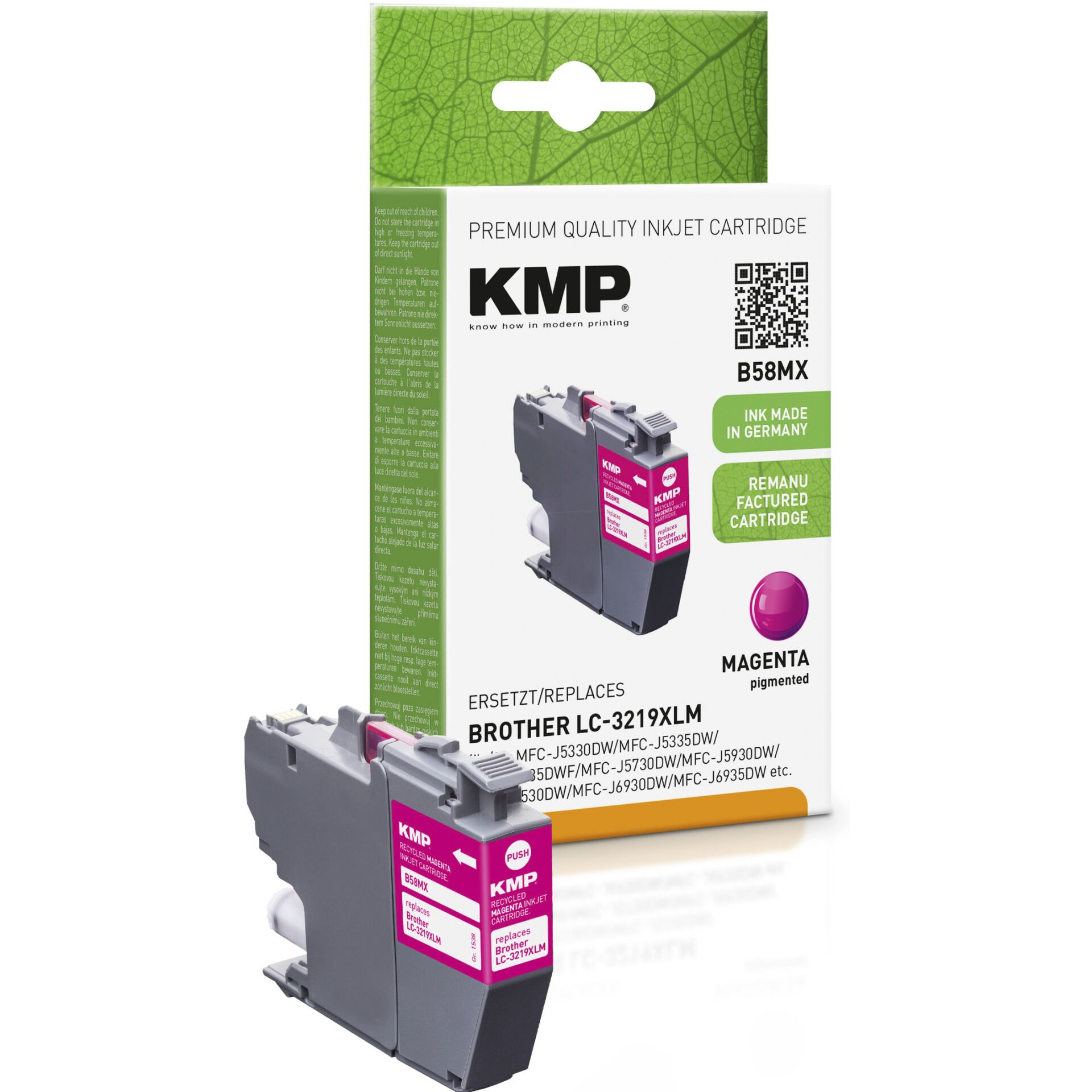 KMP B58MX ink cartridge magenta comp. with Brother LC-3219XLM