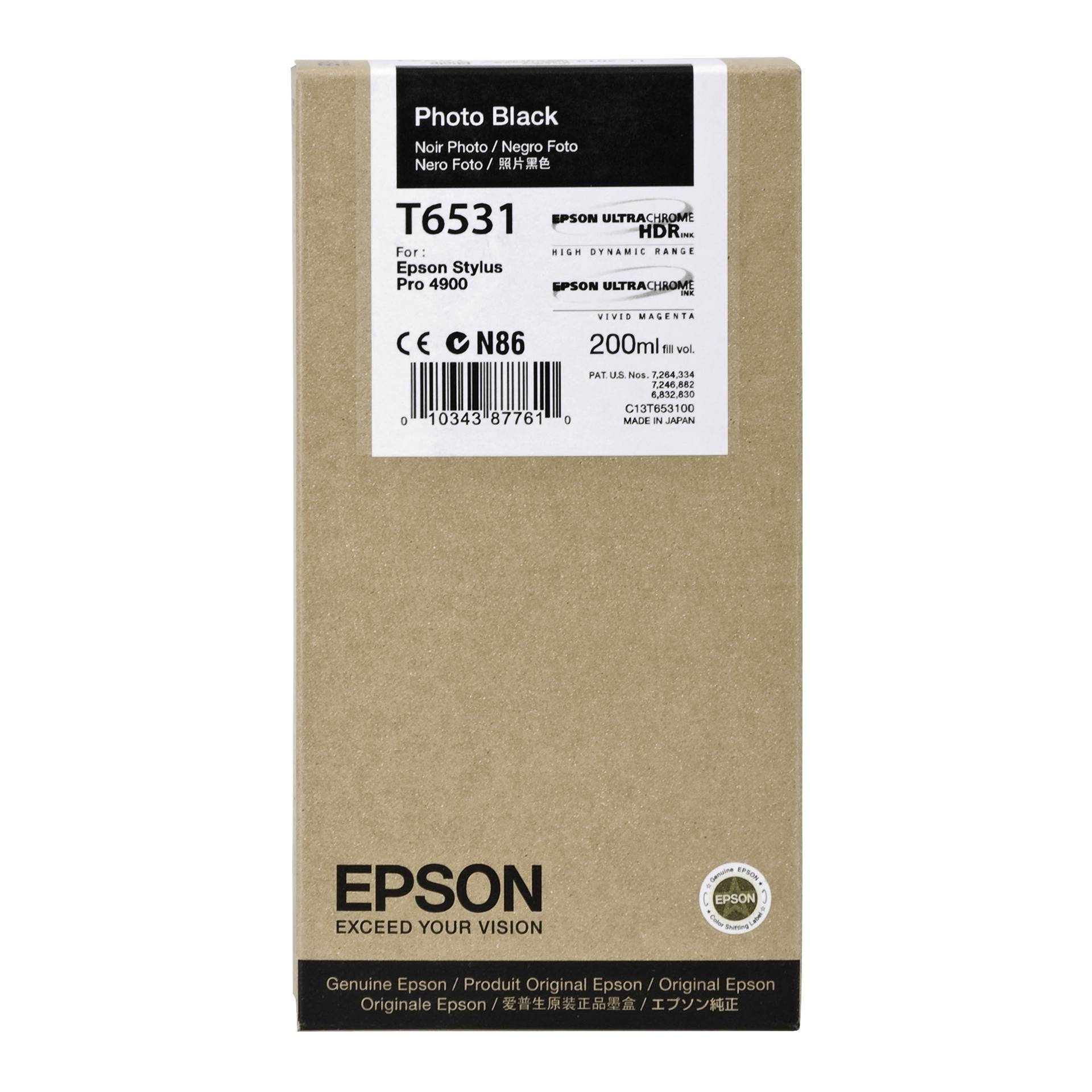 Epson ink cartridge photo black T 653 200 ml T 6531