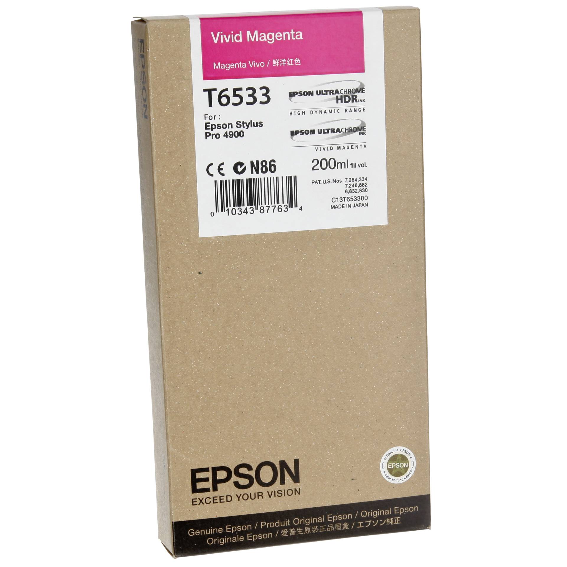 Epson ink cartridge vivid magenta T 653 200 ml T 6533