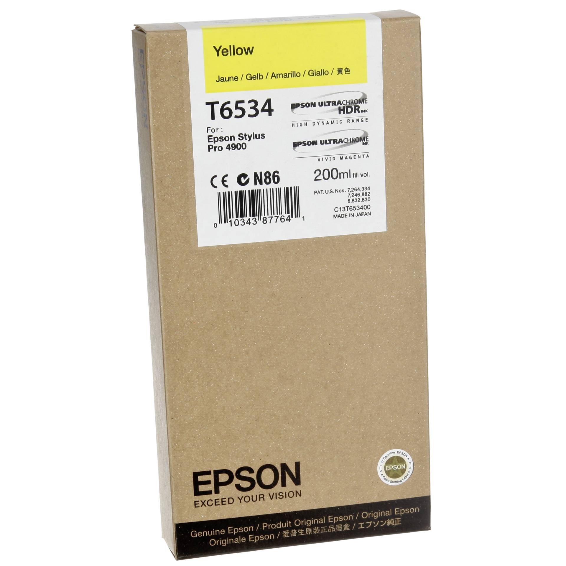 Epson ink cartridge yellow T 653 200 ml T 6534
